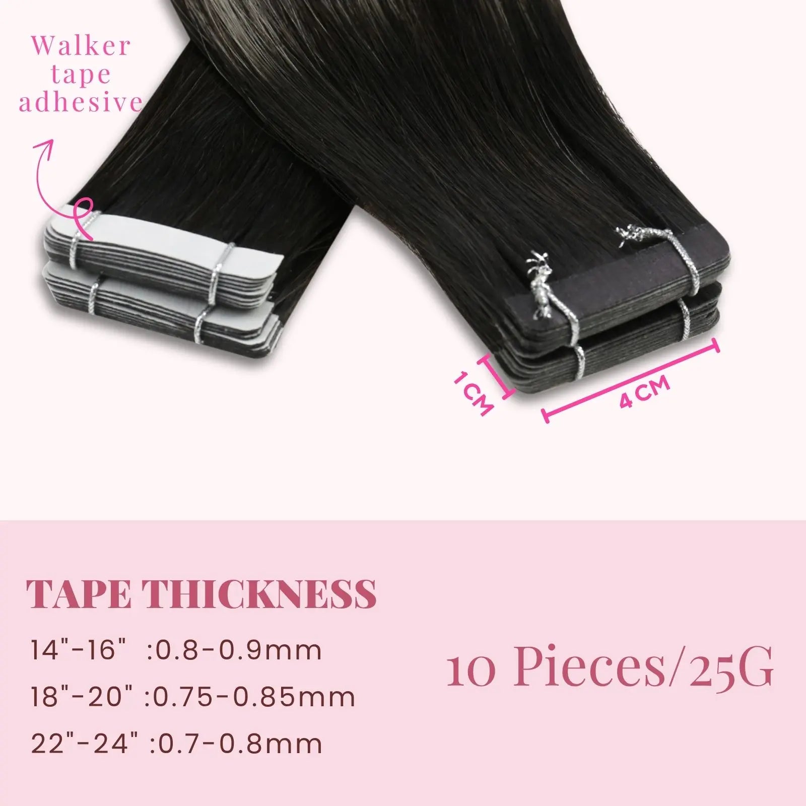 balayage black with silver tape in hair extensions