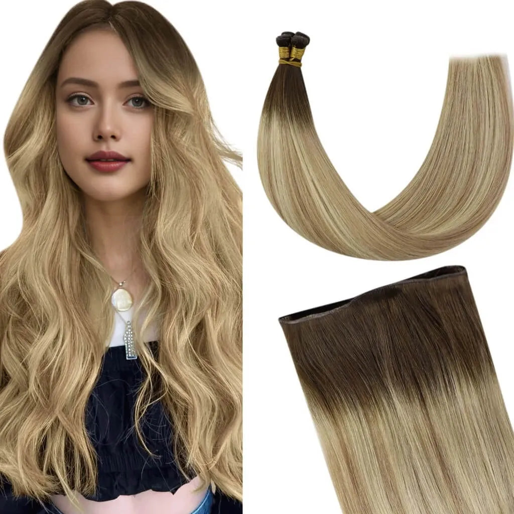 human hair bundles genius weft hair balayage brown