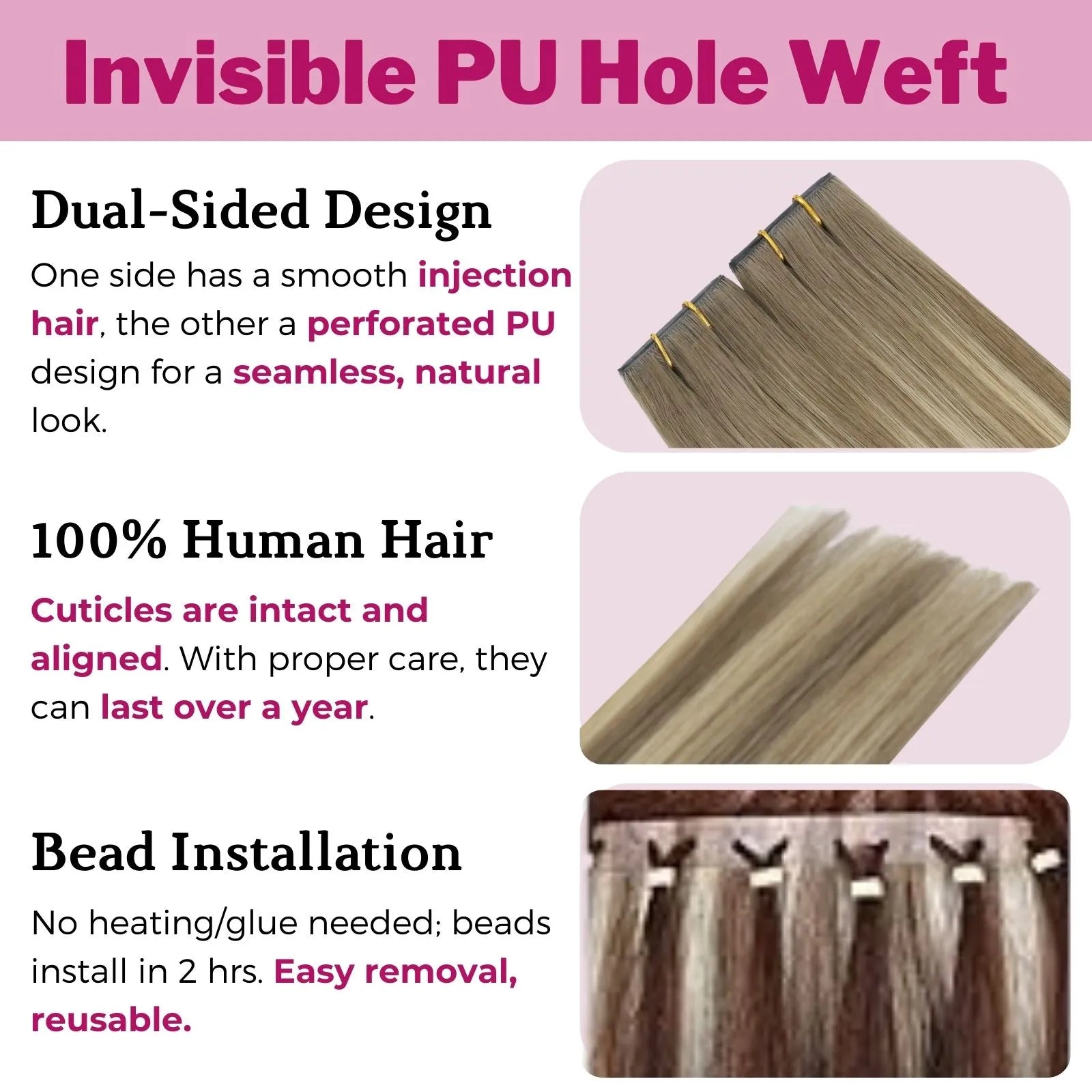 invisible butterfly weft hair extensions blonde hair