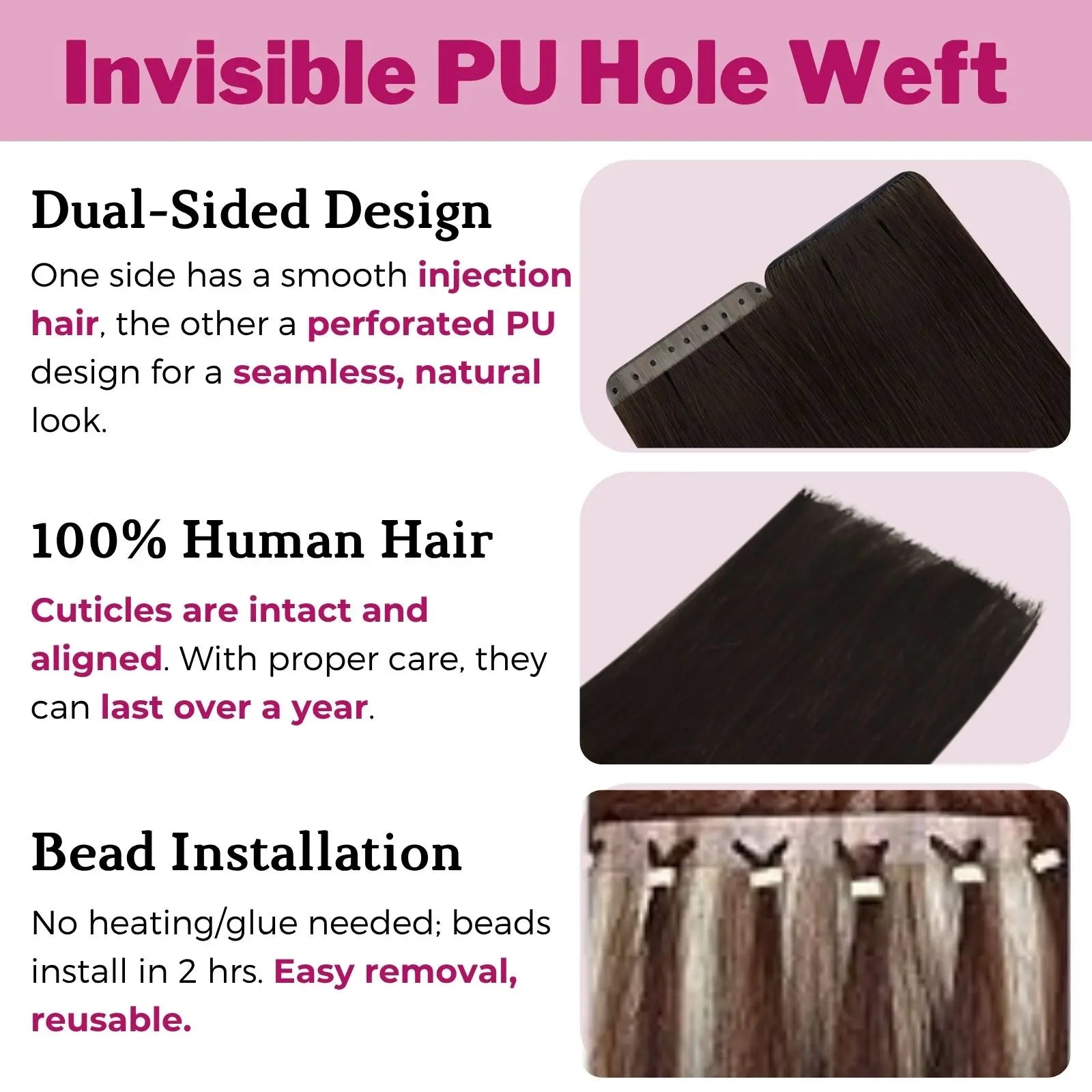 100% human hair butterfly weft hair extensions