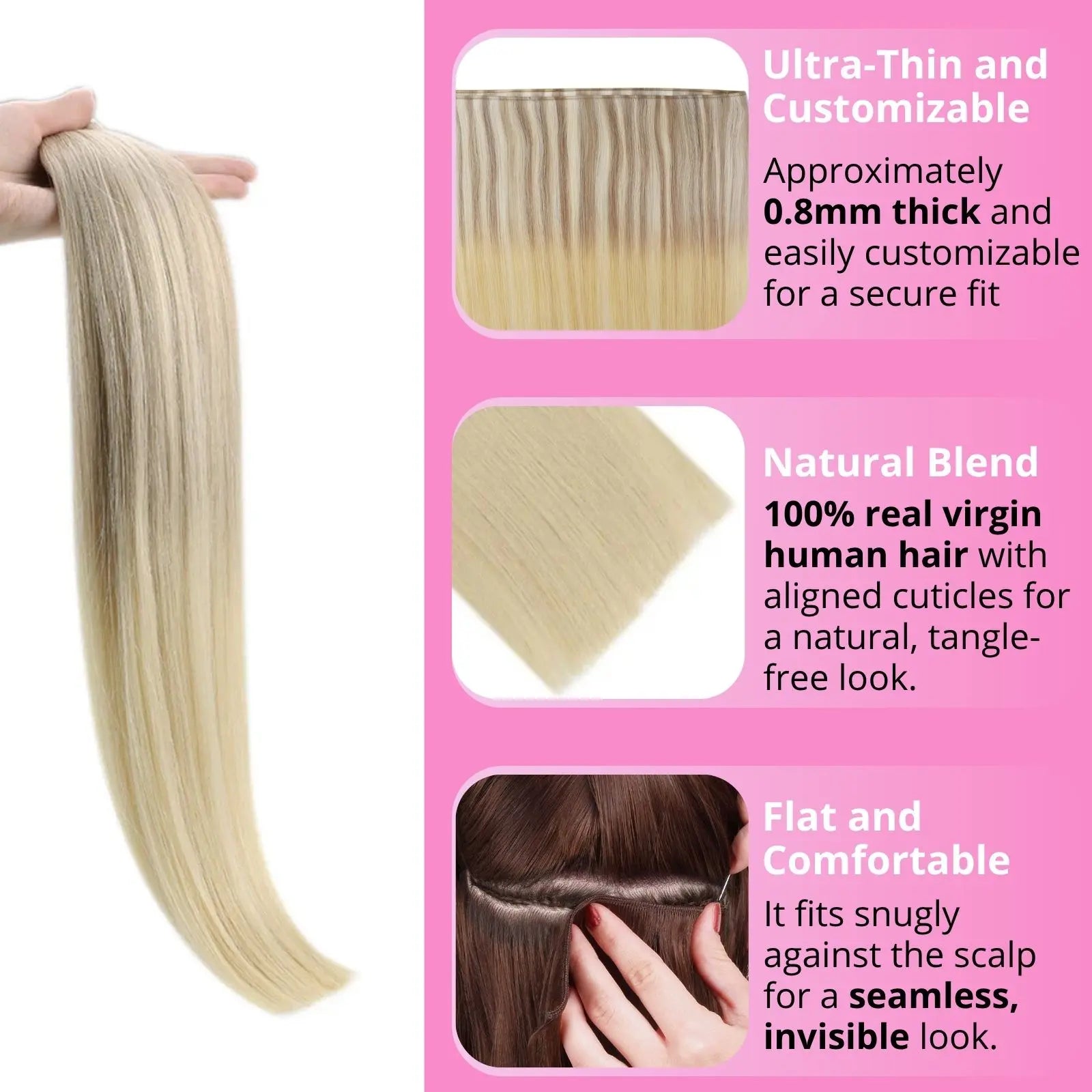 soft and natural human hair extensions for thin hair