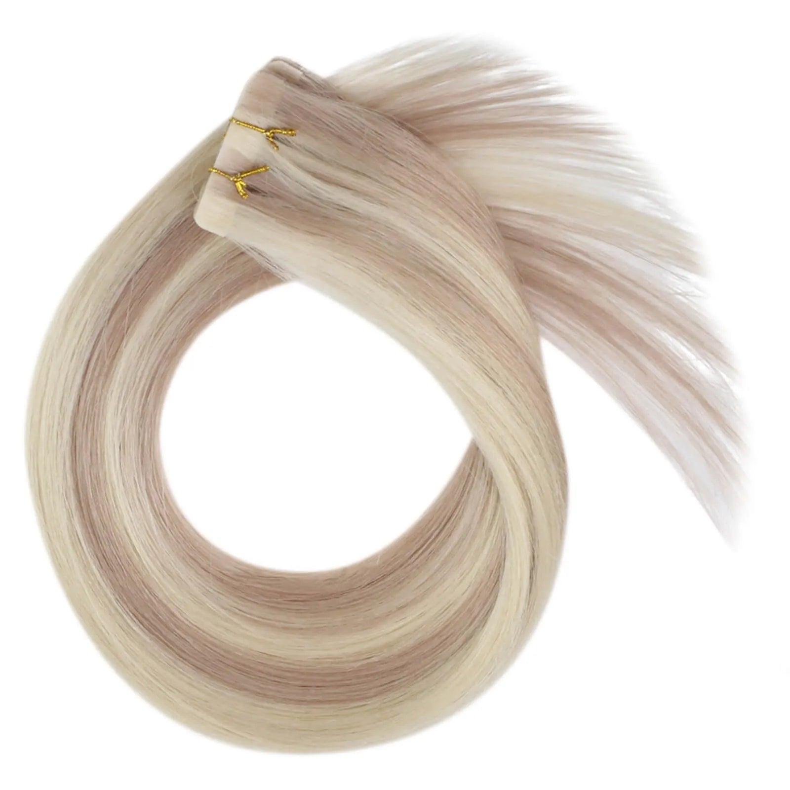 Seamless Virgin Injection Tape in Hair Extensions Soft Strawberry Blonde