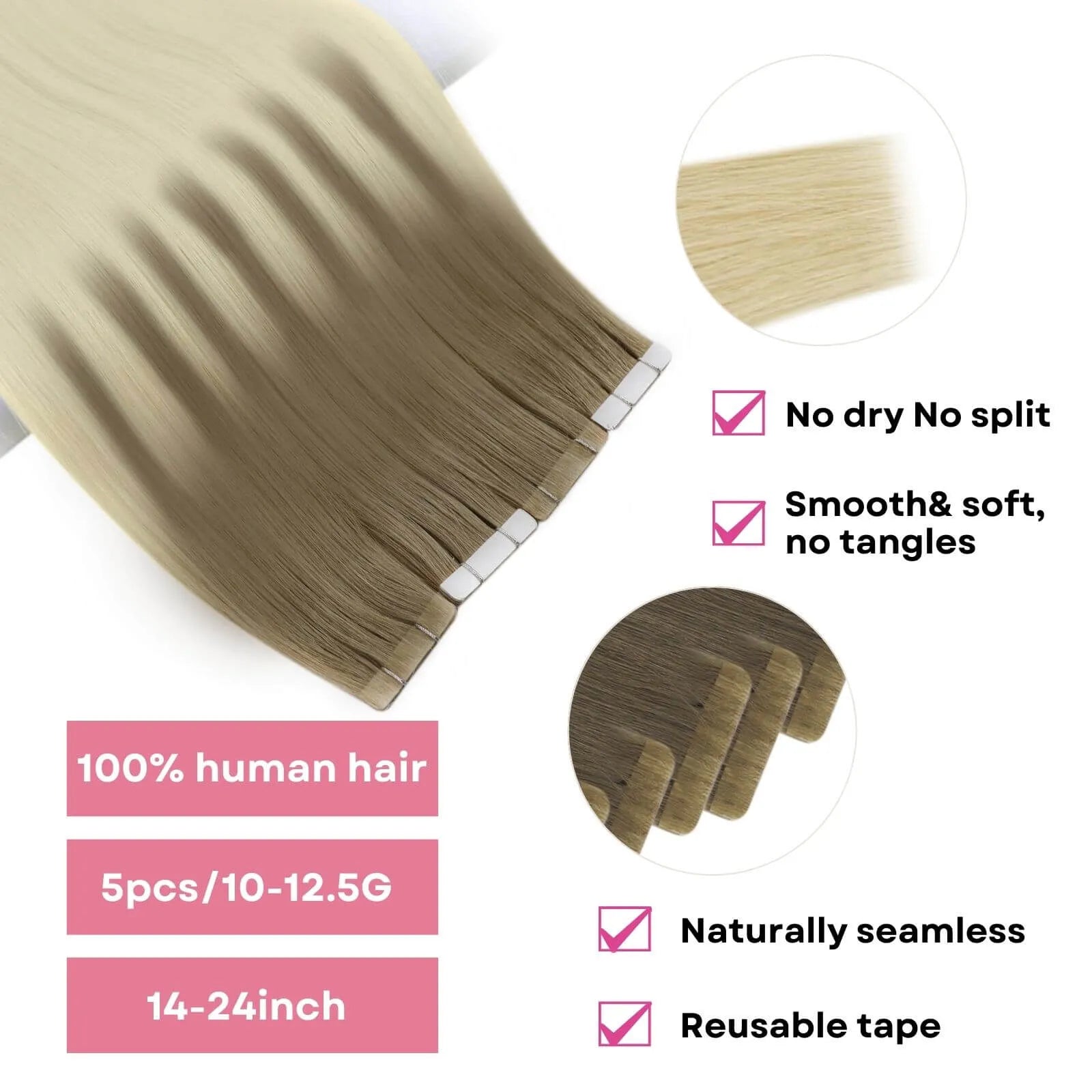 best seamless tape in hair extensions 100% virgin human hair