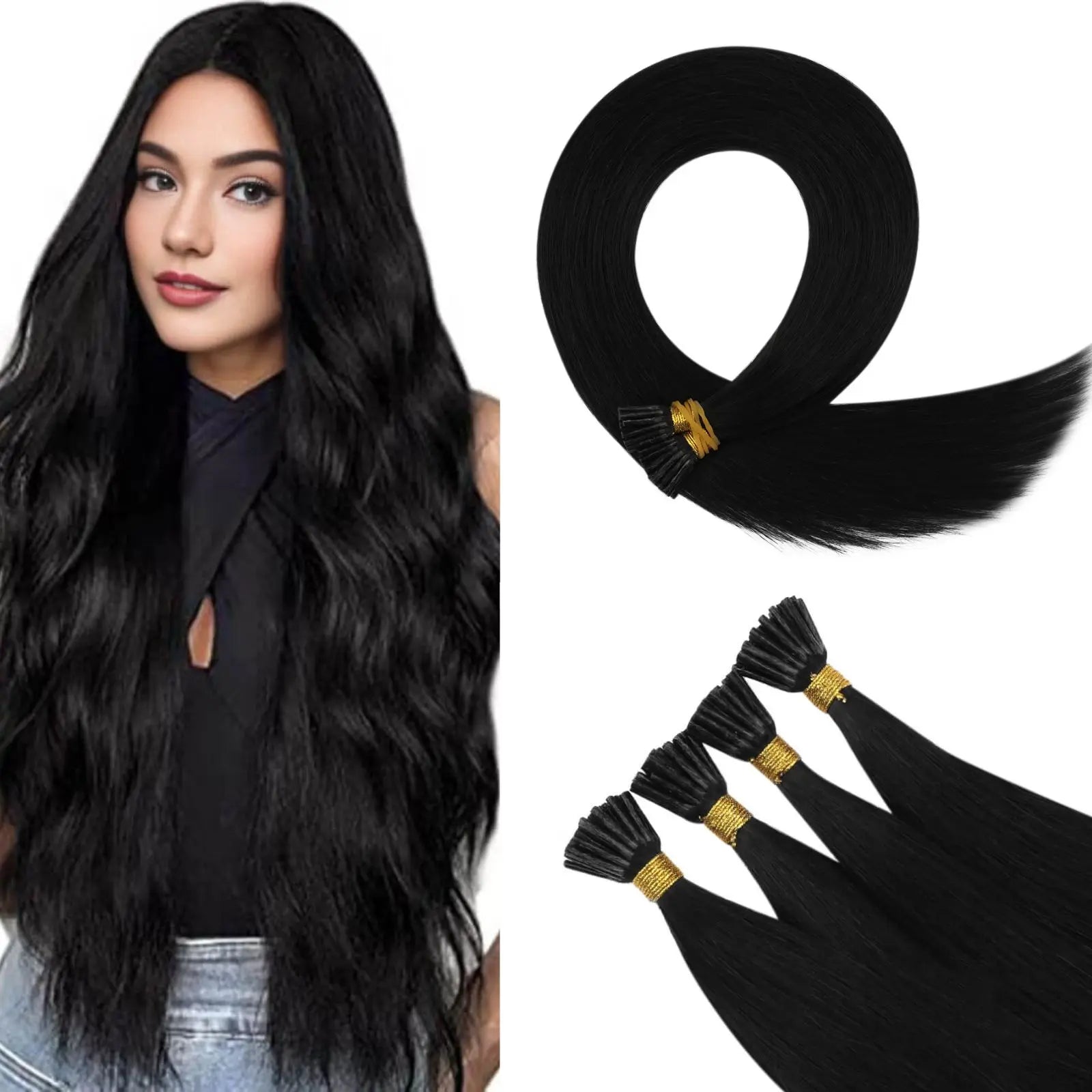 Virgin prebonded human hair extensions for women