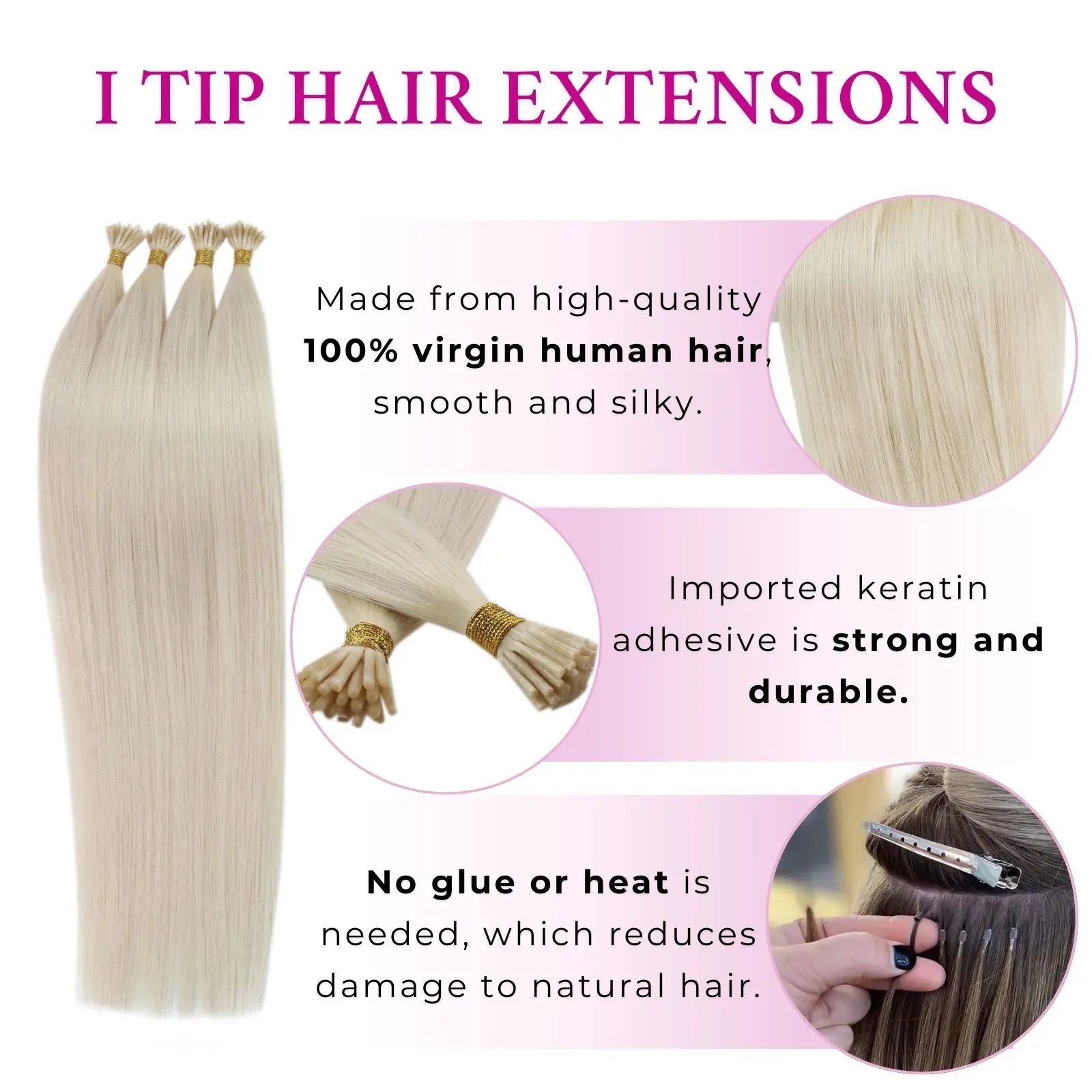 prebonded hair extensions virgin itip hair