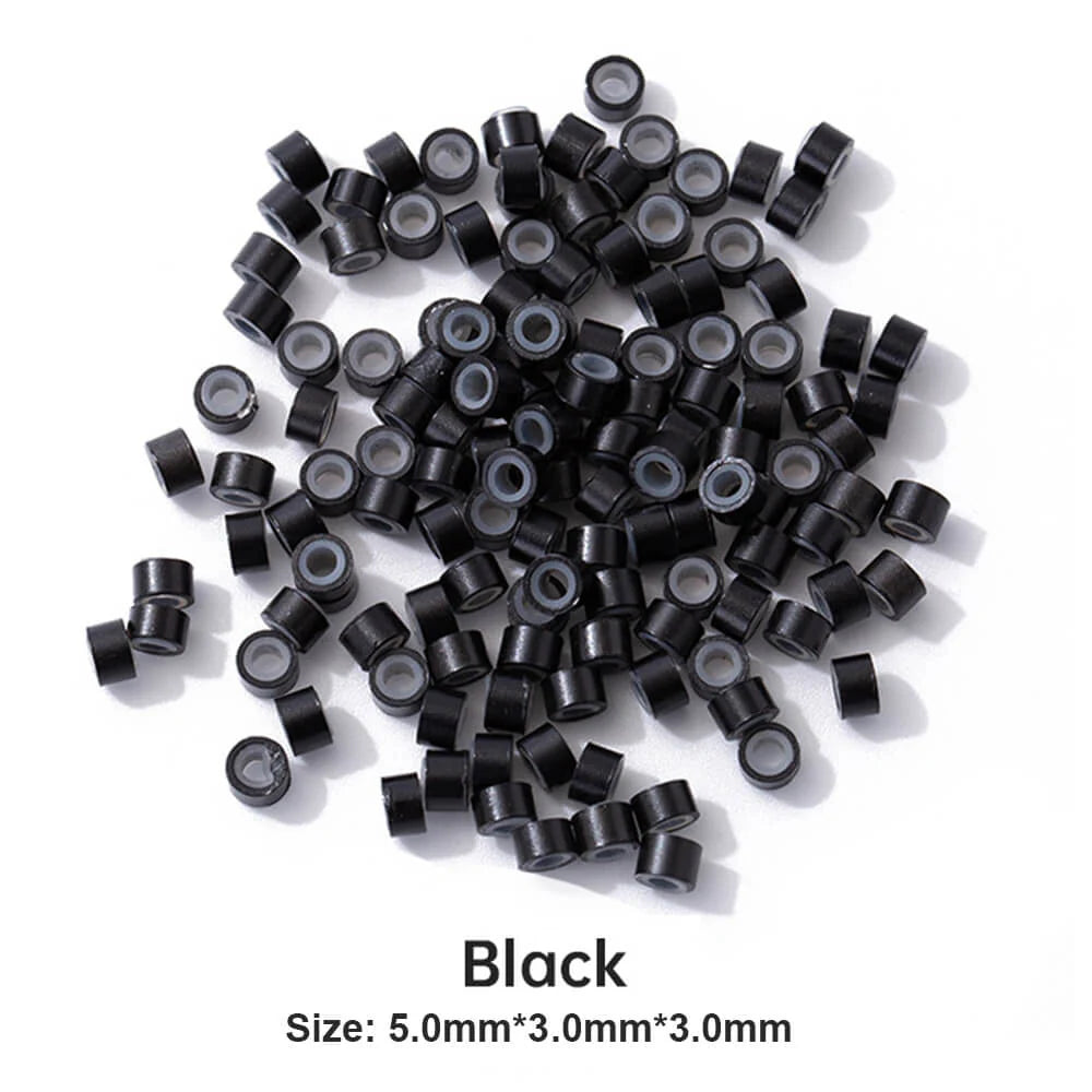 Micro Beads for I Tip Nano Ring Hair extensions Black color