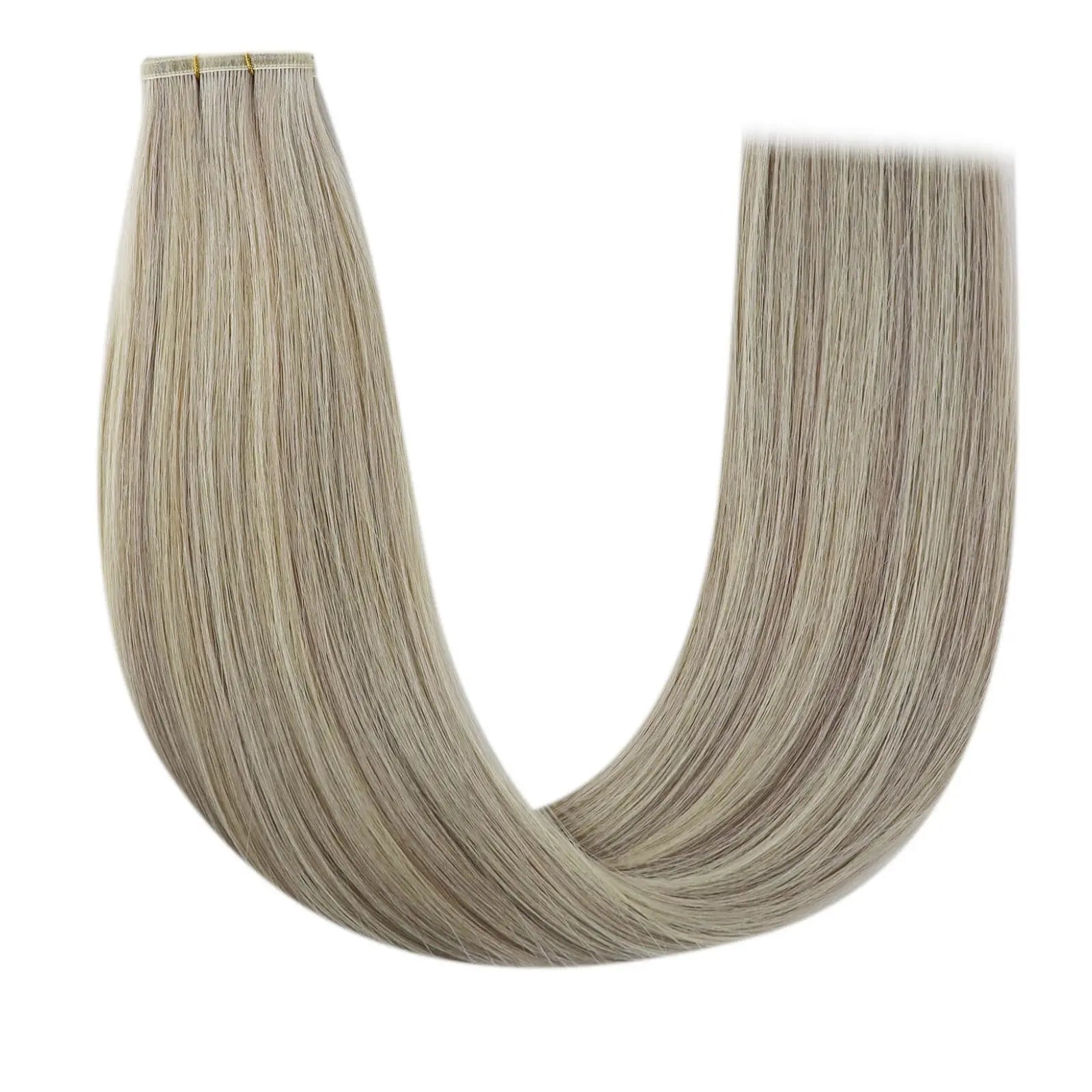 highlighted blonde virgin silk weft hair extensions