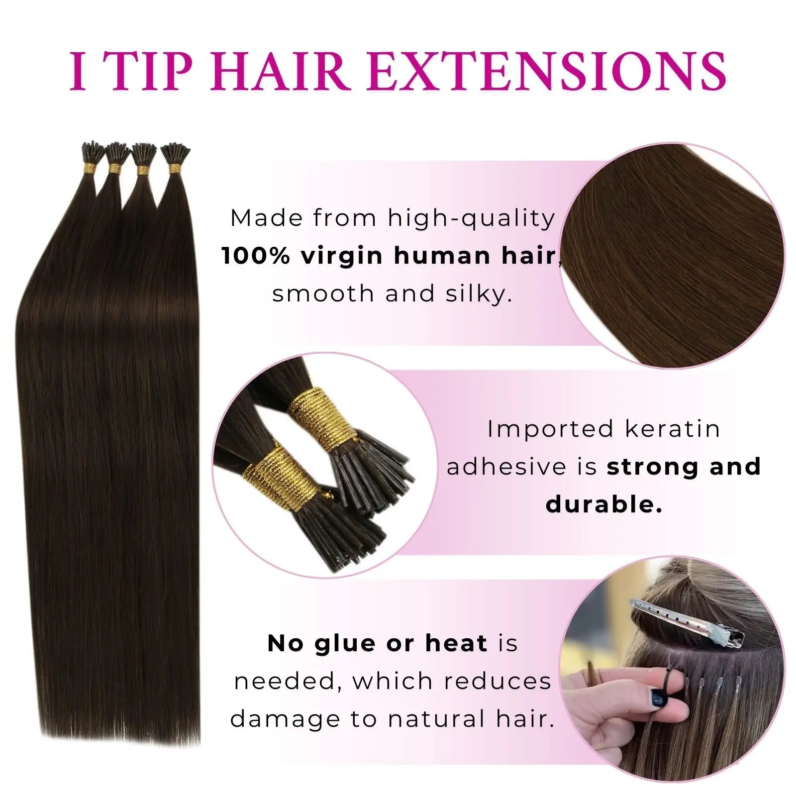 Pre-Bonded Hair Extensions Light Brow