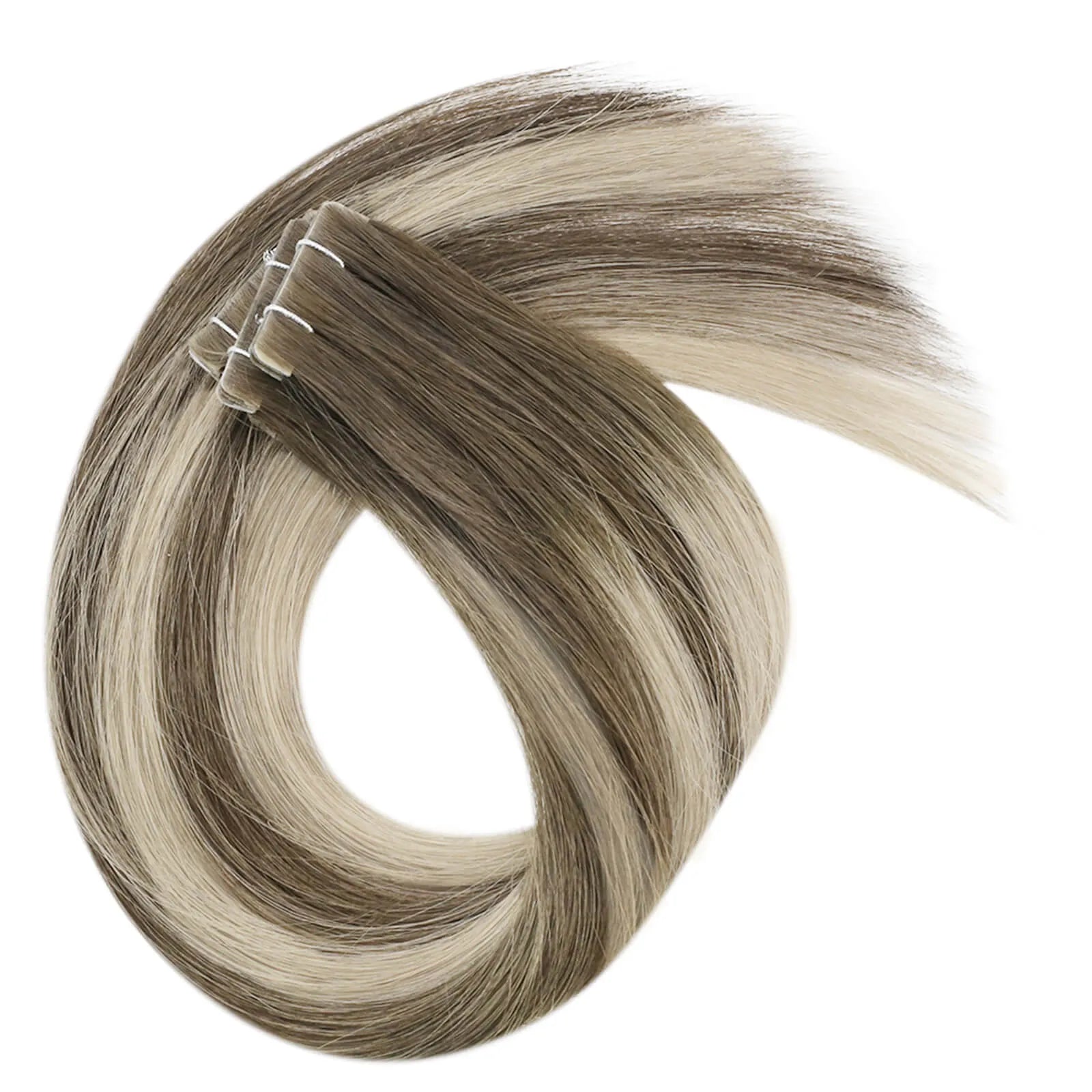 Invisible Injection Tape in Hair Extensions Virgin Human Hair Dark Brown to Blonde
