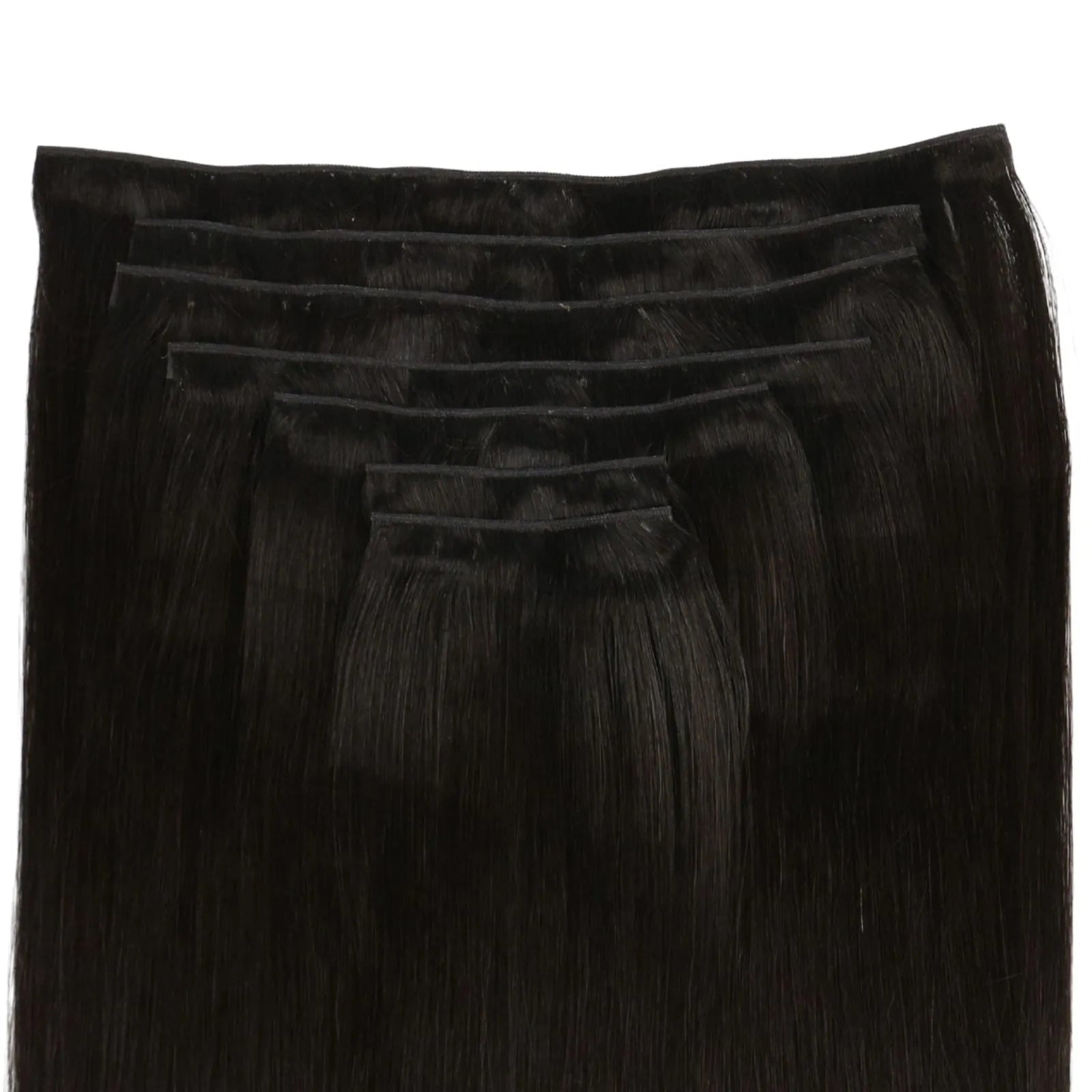 pu genius clip ins 7pcs human hair extensions