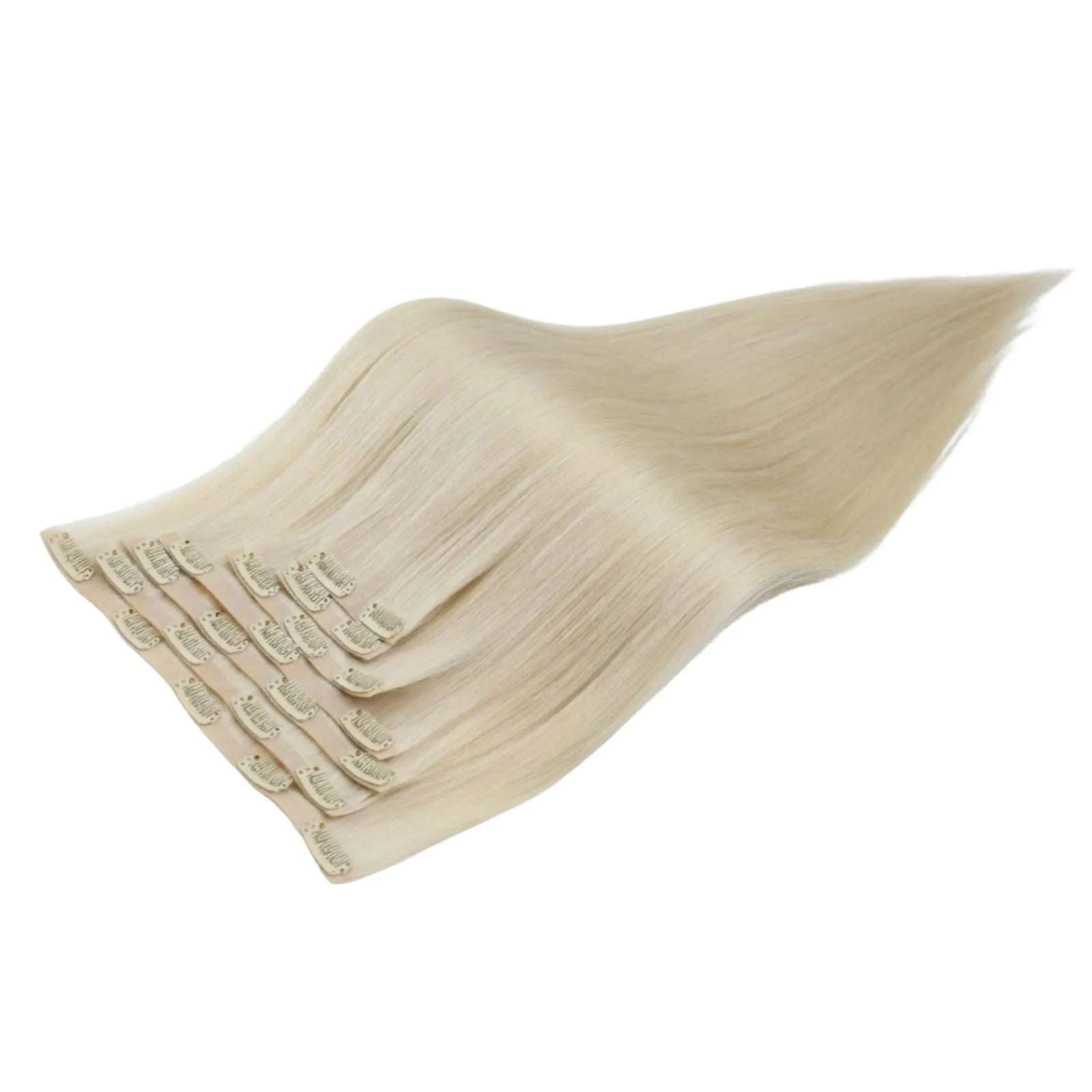 pu injection clip hair extensions blonde hair