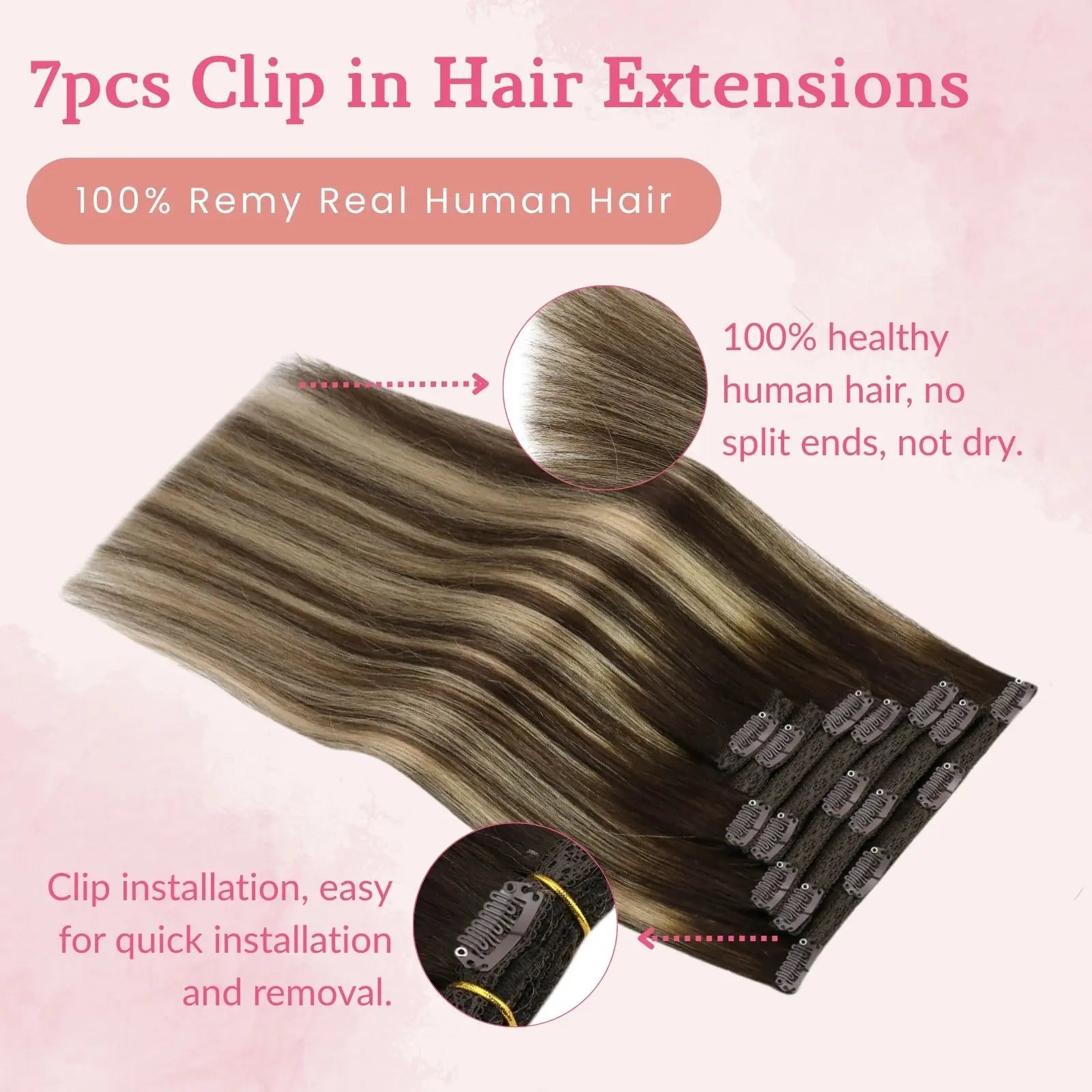 100%real human hair extensions