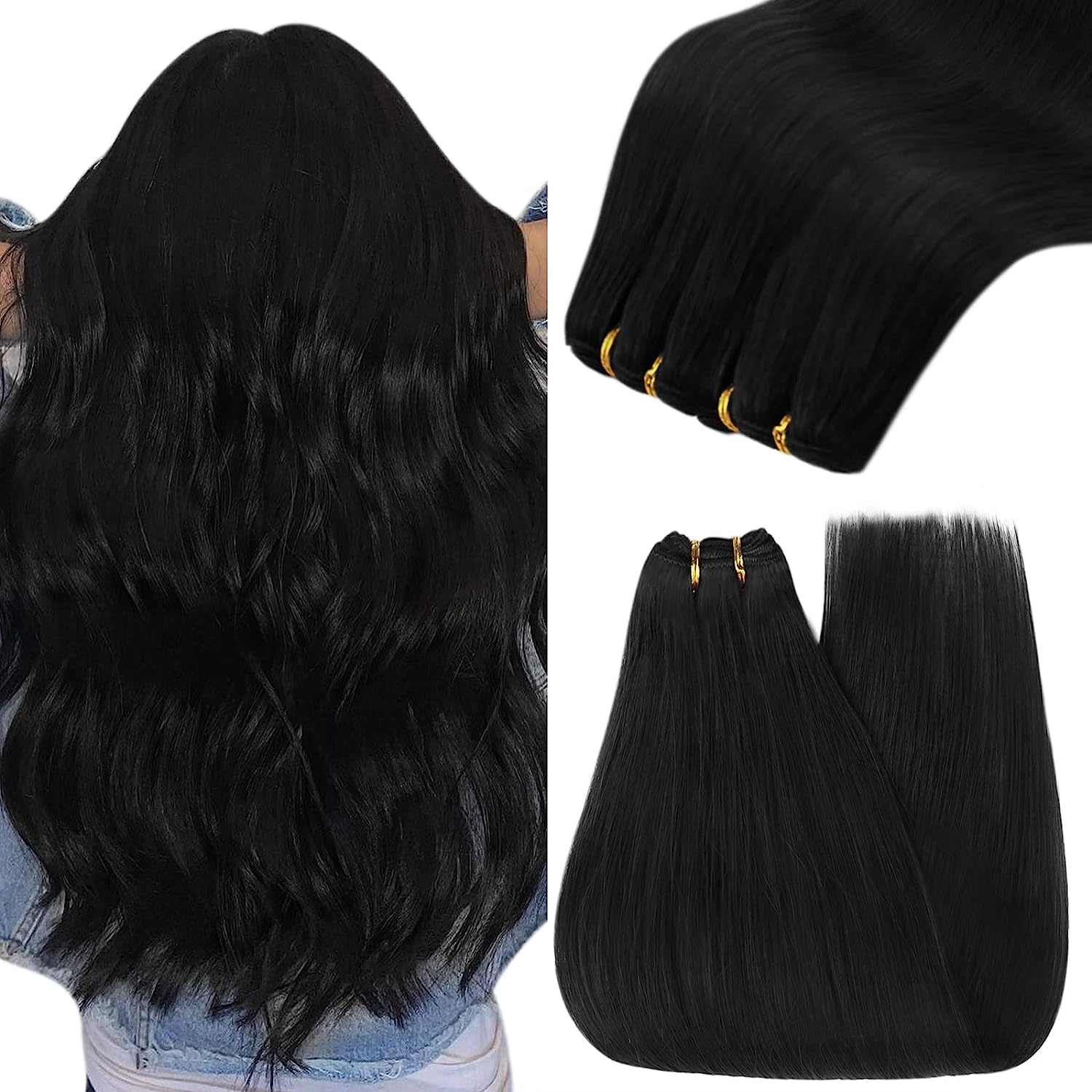 Remy hair machine weft