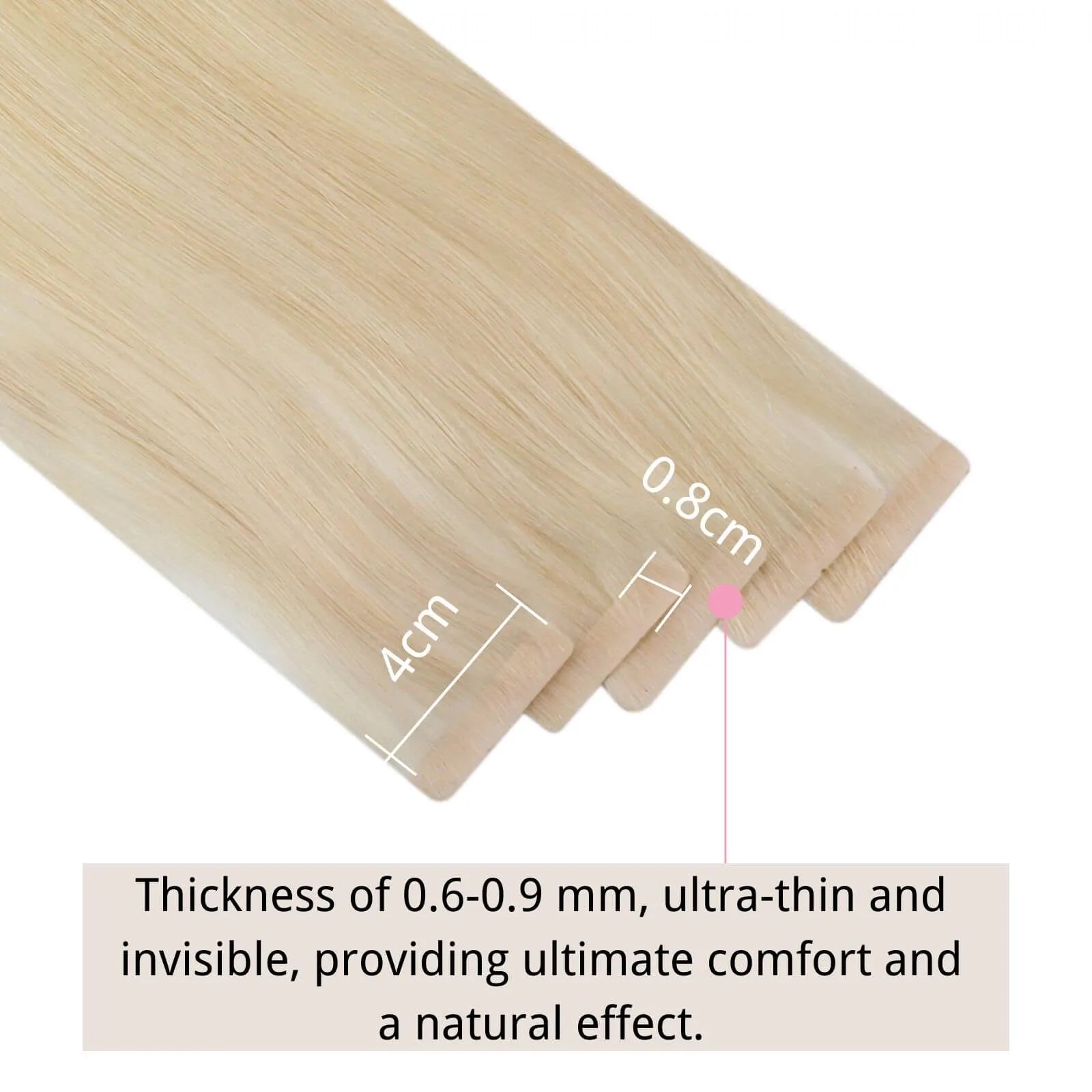 Virgin Hair Tape Invisible Injection Tape in Extensions Whitest Blonde #1000