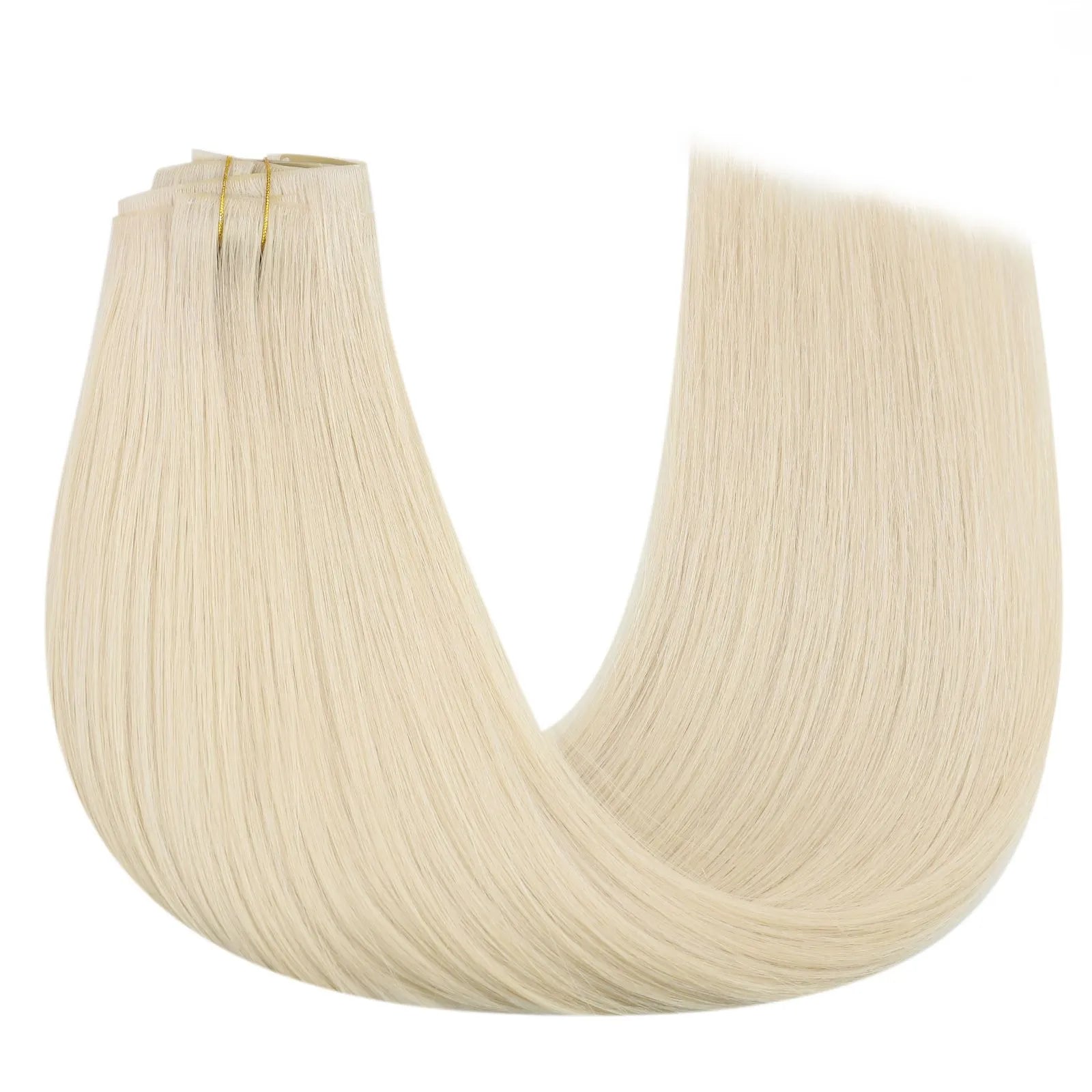 pu injection clip hair extensions blonde hair