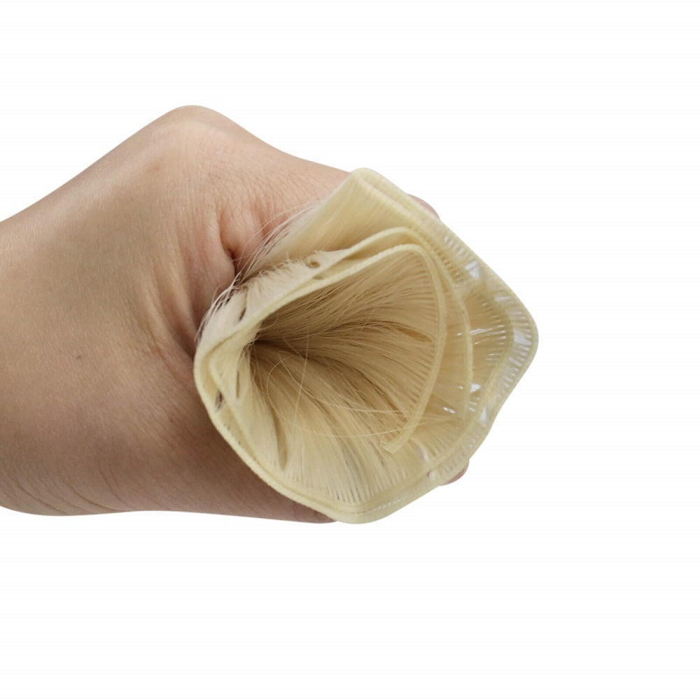 best human hair bundles blonde hybrid weft hair extensions