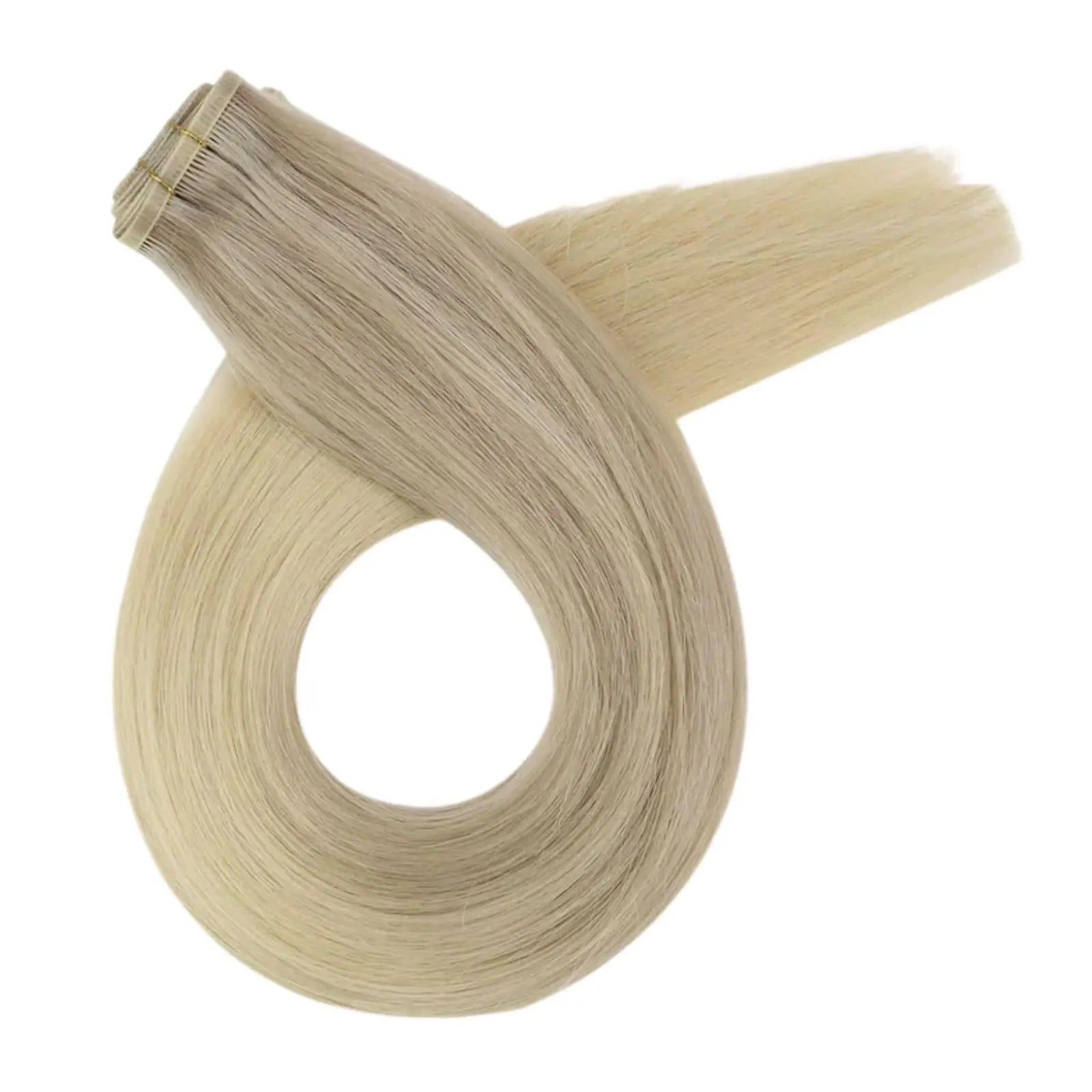 flat silk weft hair extensions virgin human hair