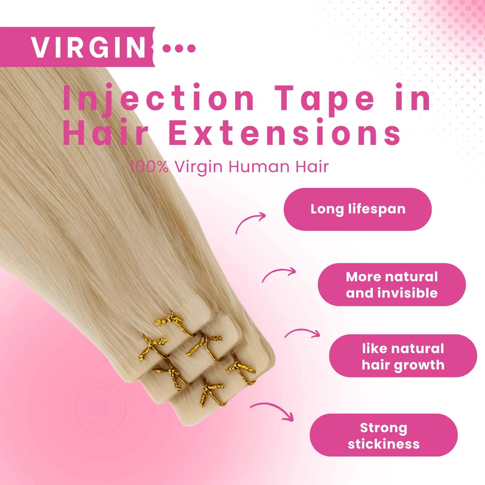 invisible tape in hair extensions virgin human hair