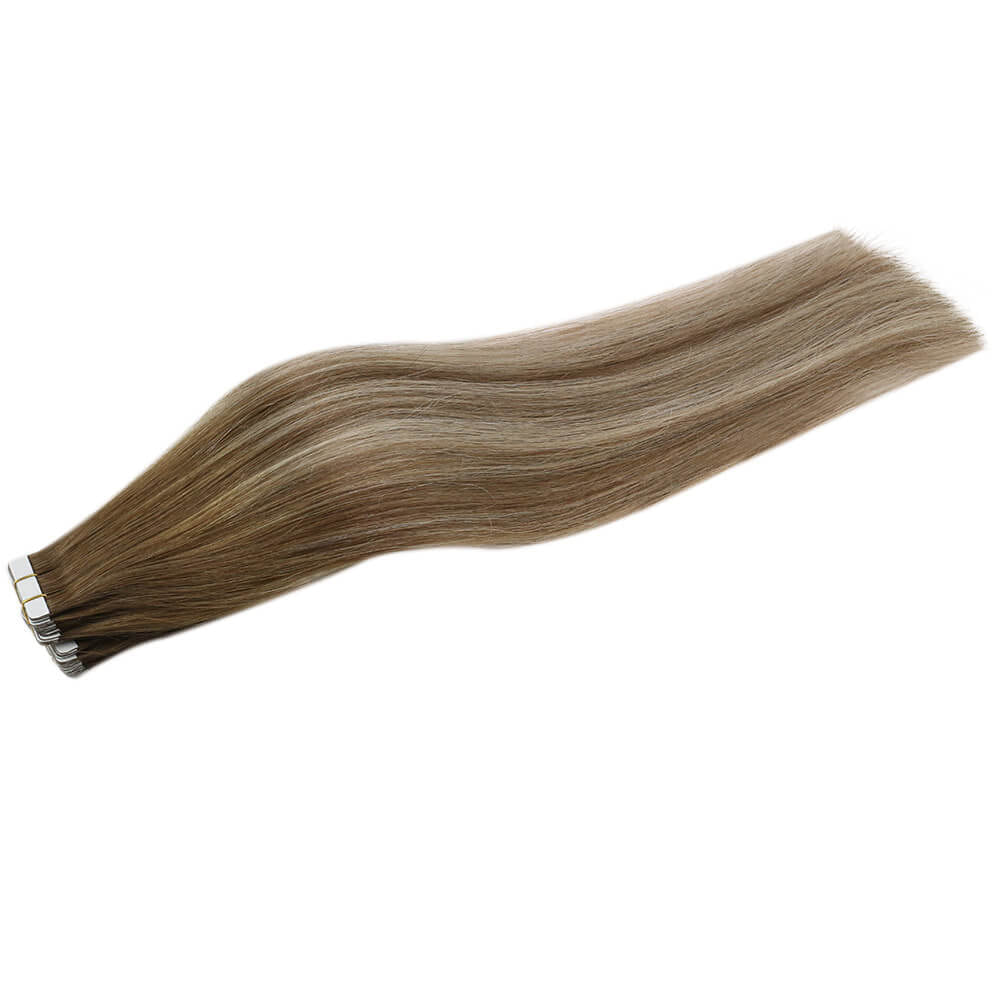 balayage blonde tape hair extensions