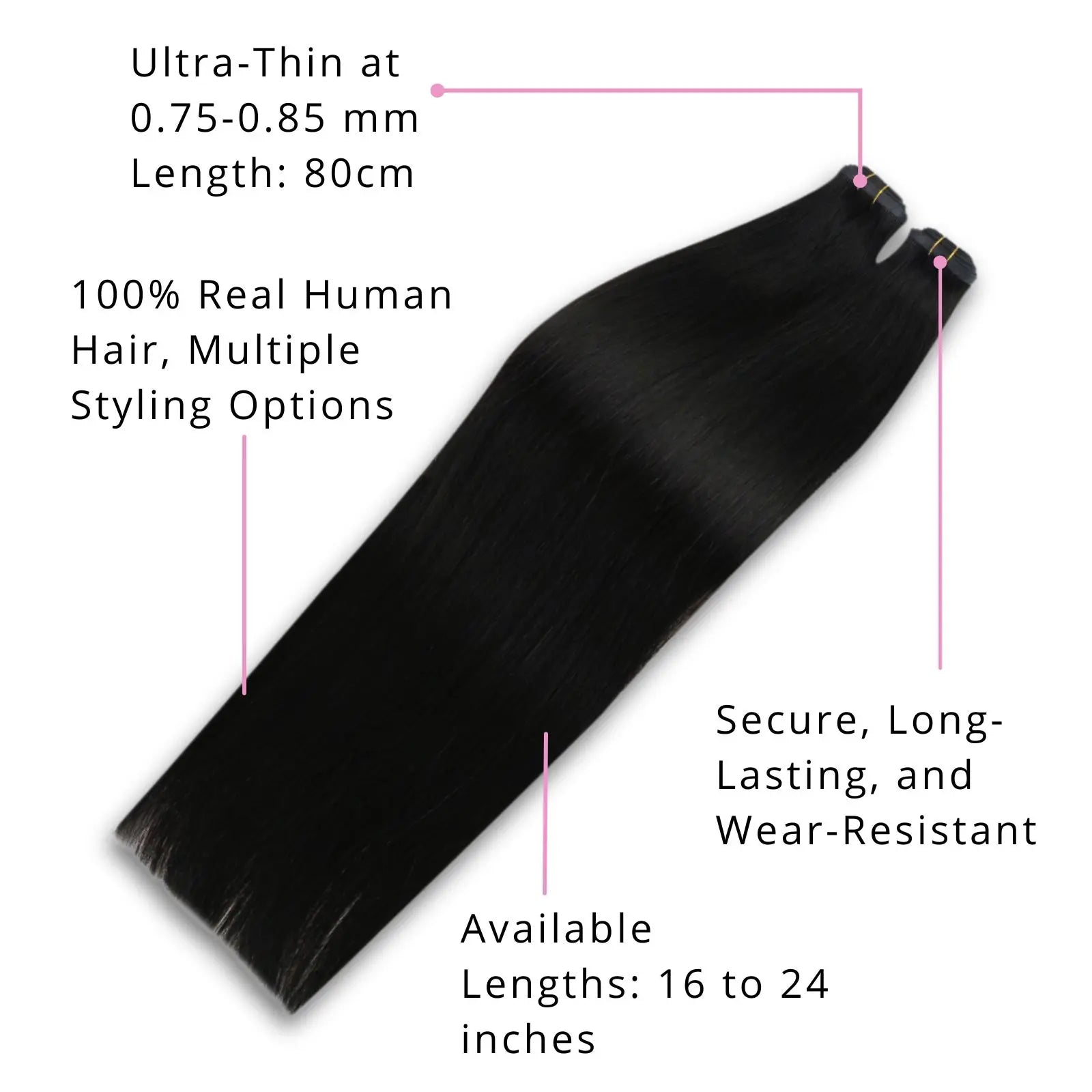 off black human hair weft extensions