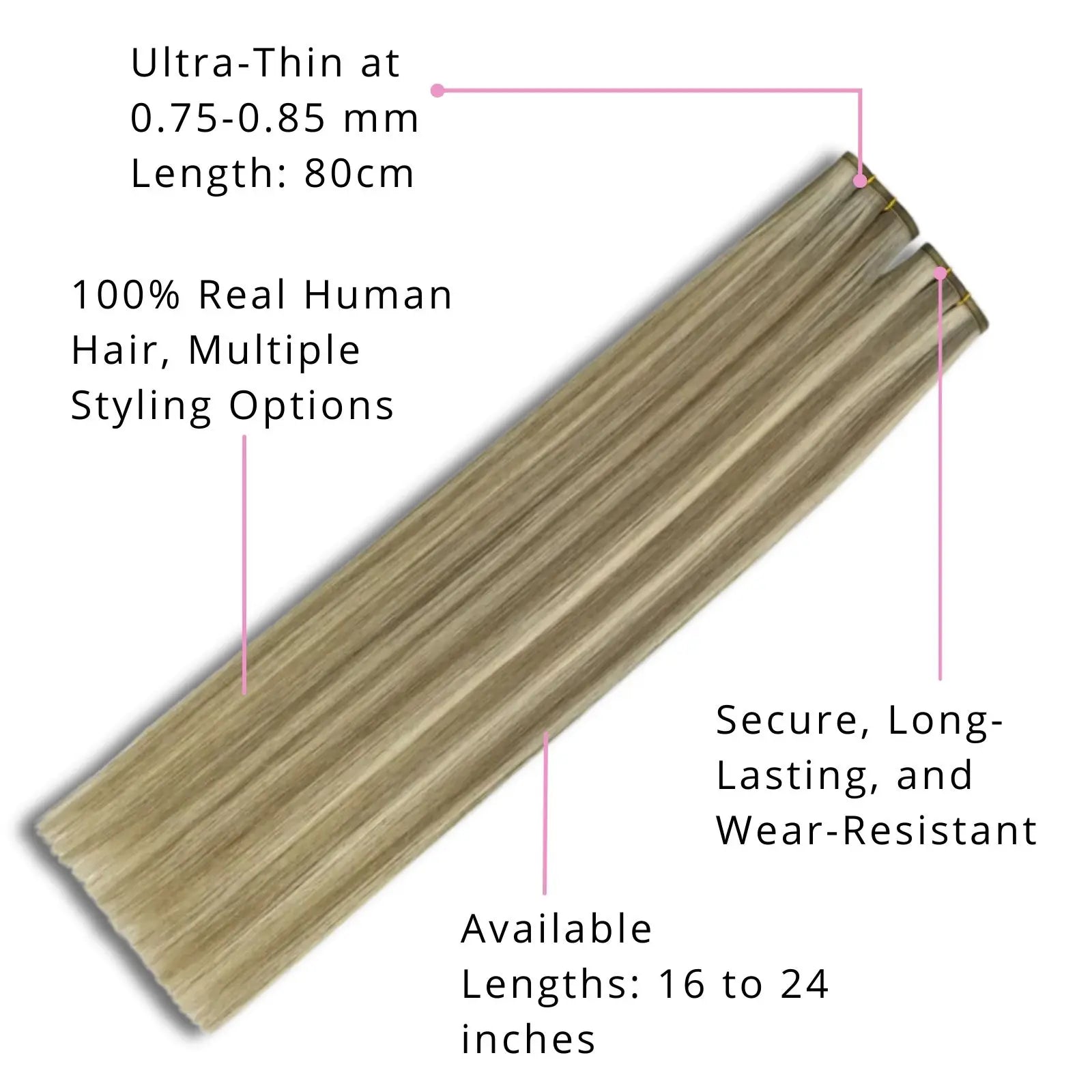 100% real human hair extensions virgin silk weft hair