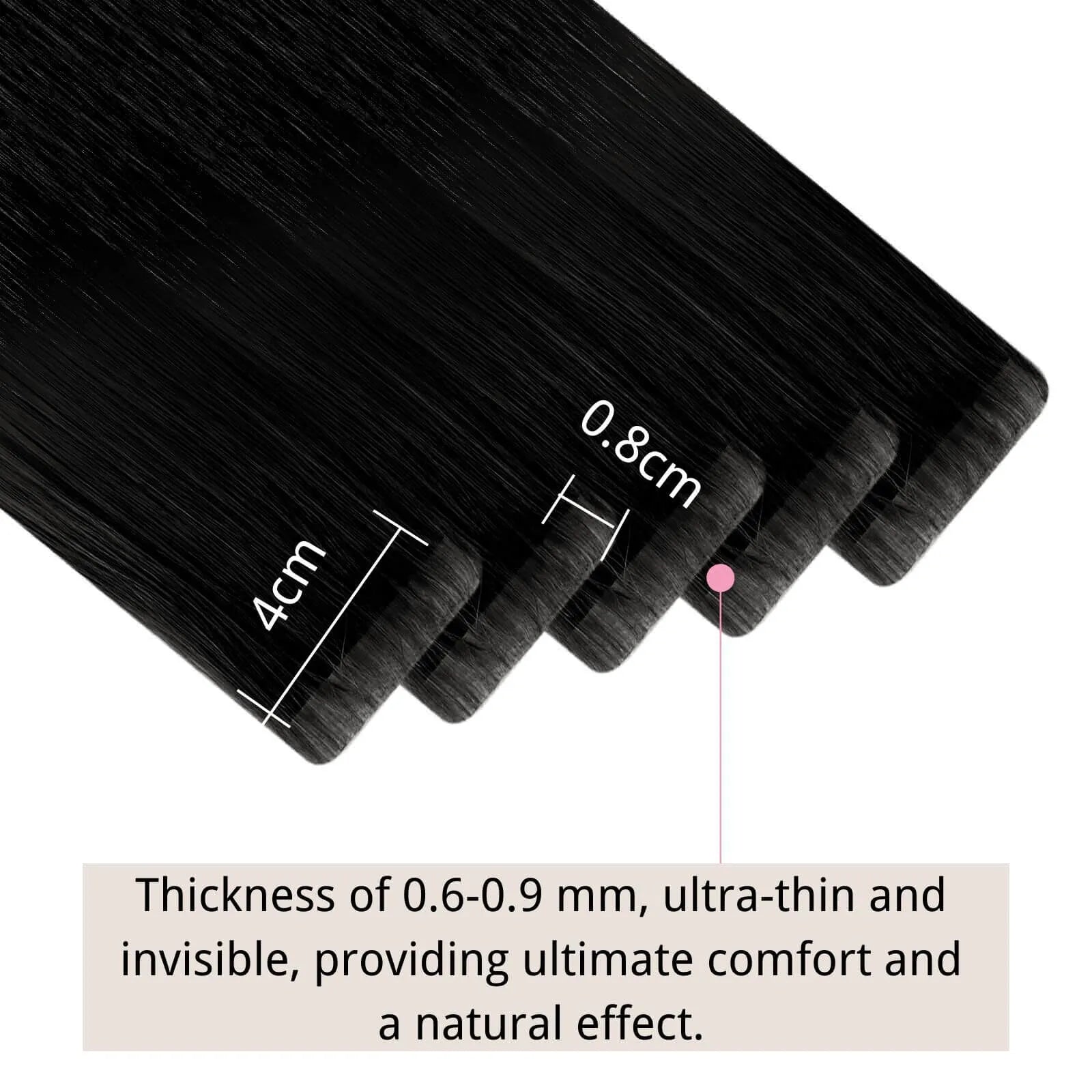 Seamless Virgin Injection Tape In Hair Extensions Off Black