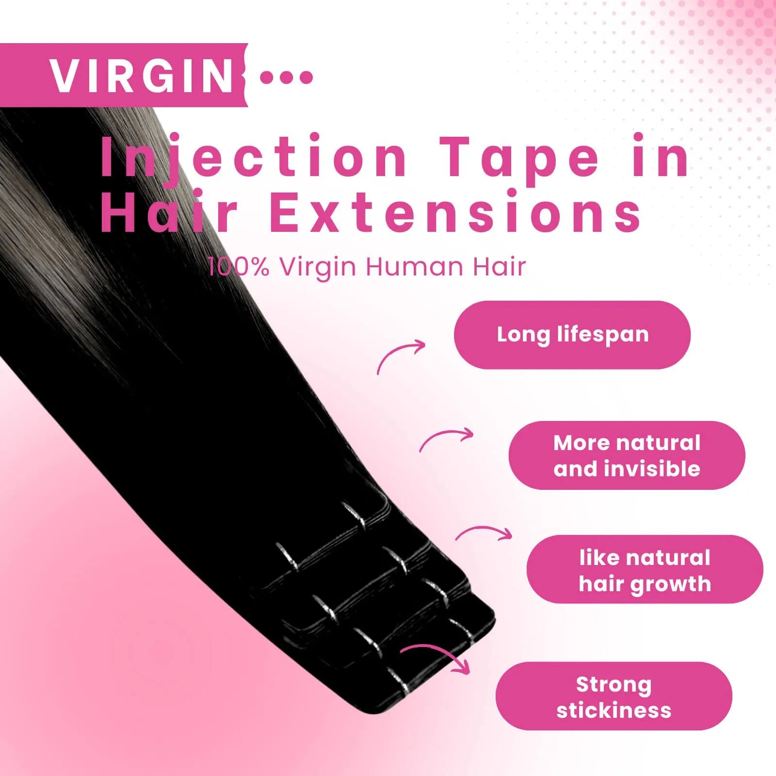 seamless tape in hair extensions virgin human hair black with silver