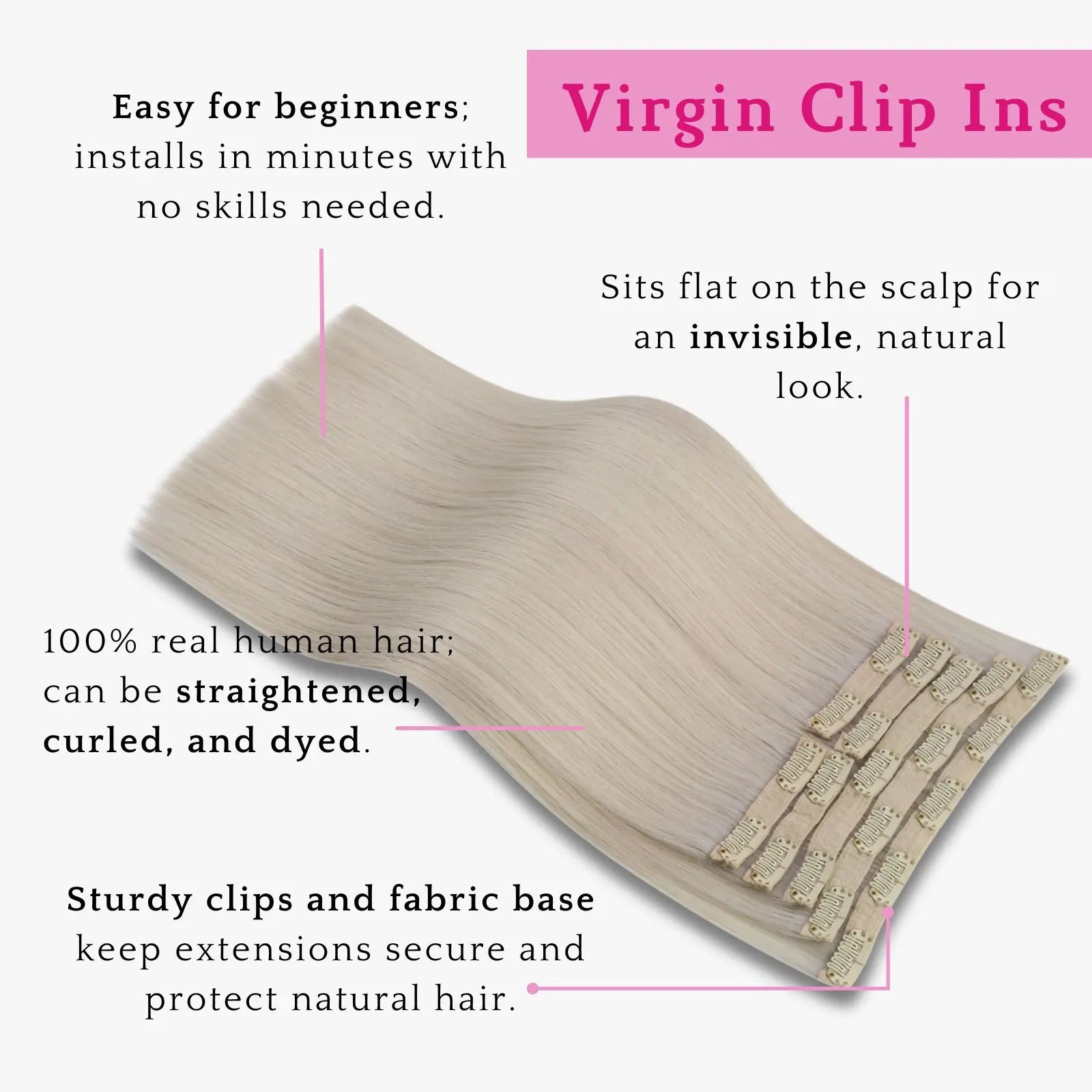 platinum blonde virgin clip in hair extensions advantage