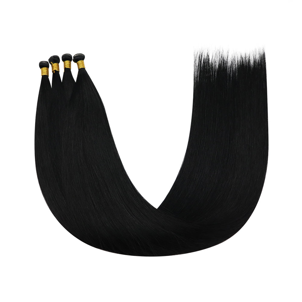 high quality weft in hair extensons jet black genius weft