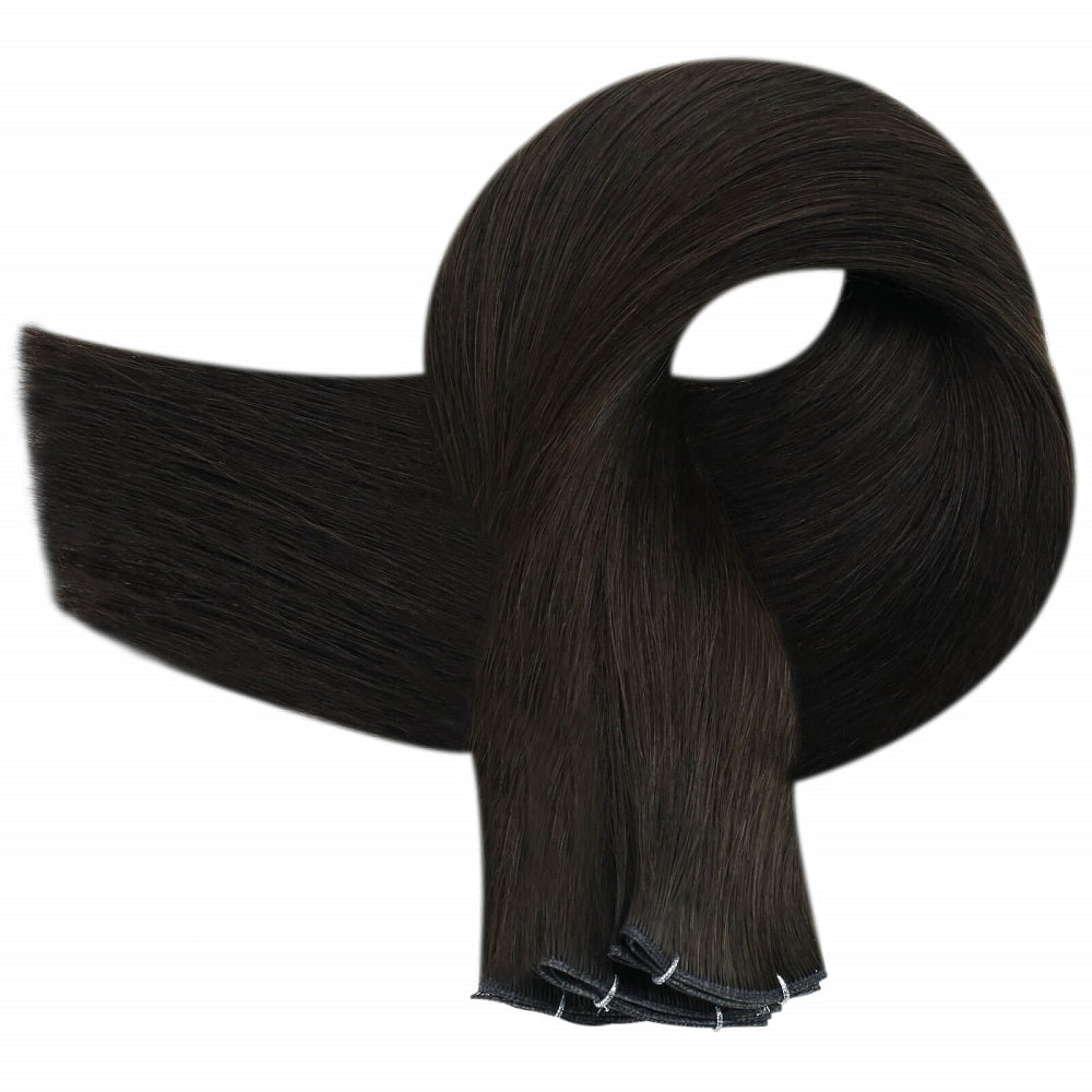 human hair bundles virgin genius weft dark brown