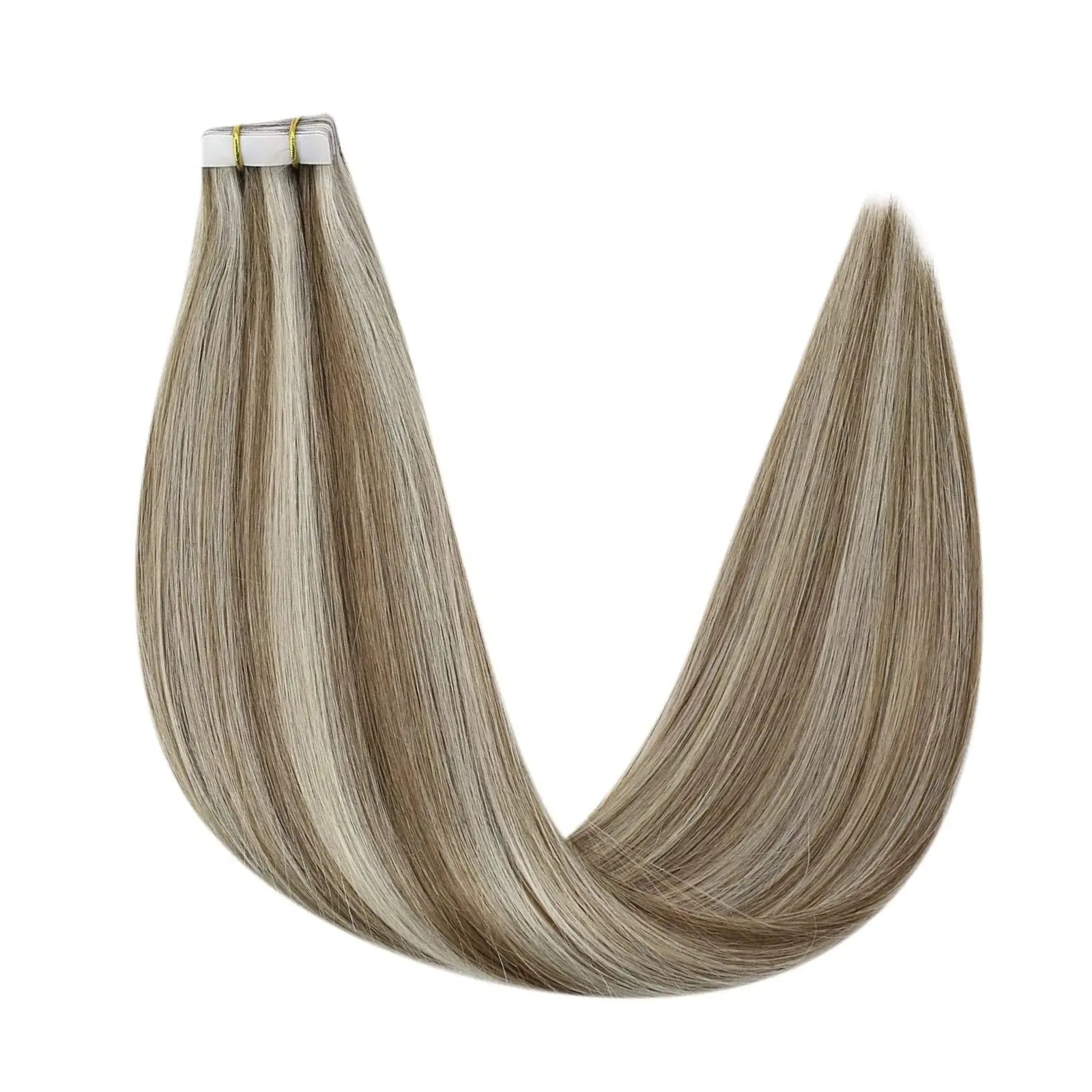 highlighted blonde tape hair extensions