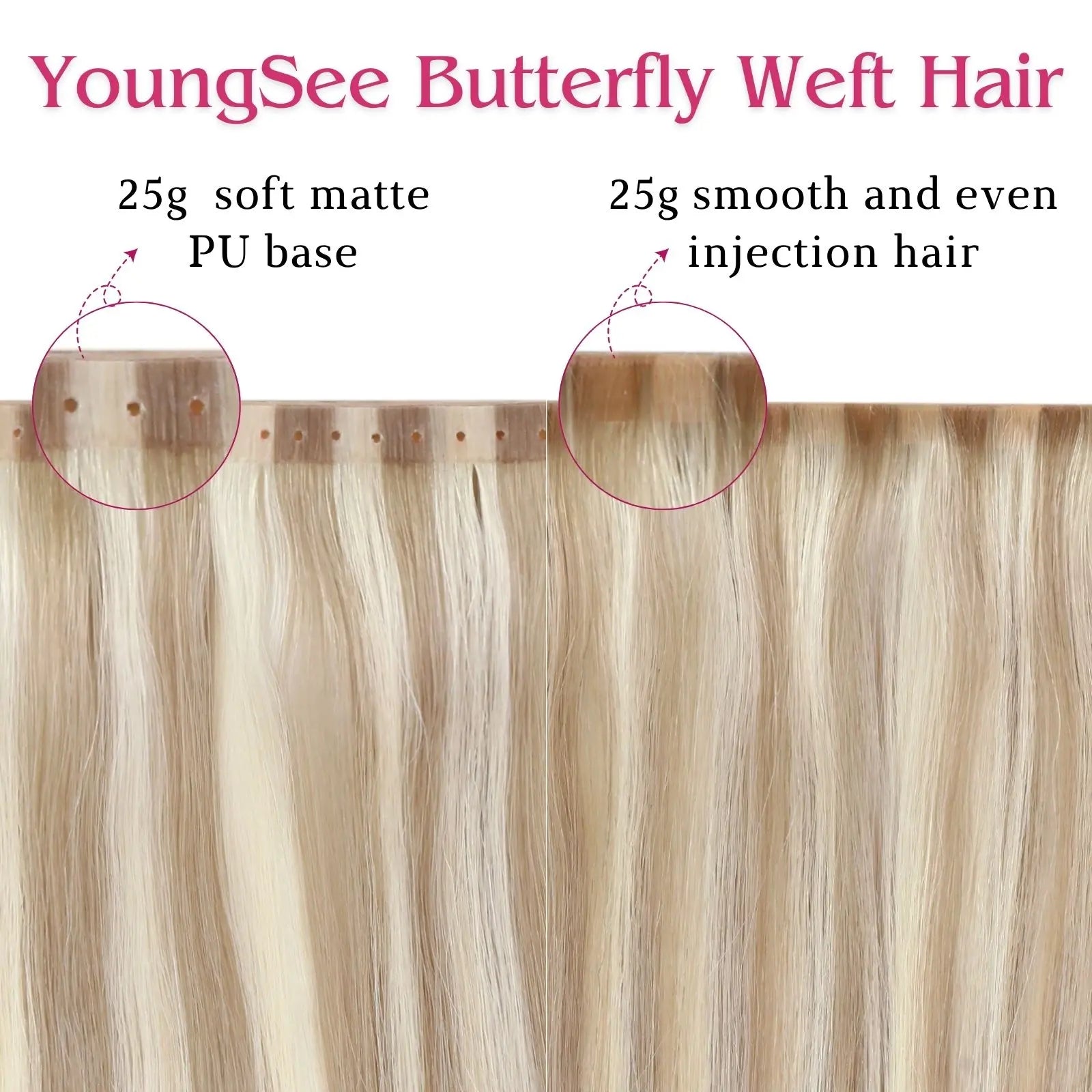 invisible pu hole weft hair extensions smooth and soft