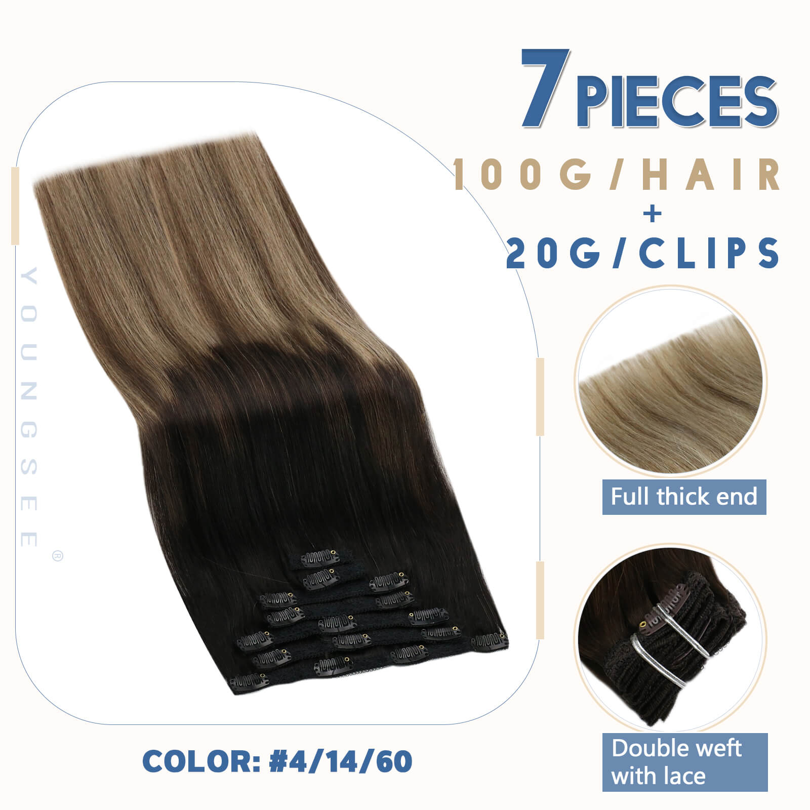 clip ins balayage color