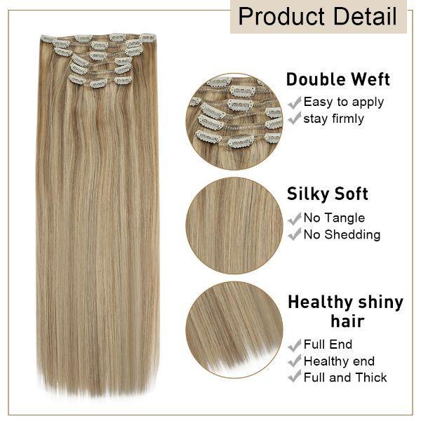 clip in hair extensions highlight color