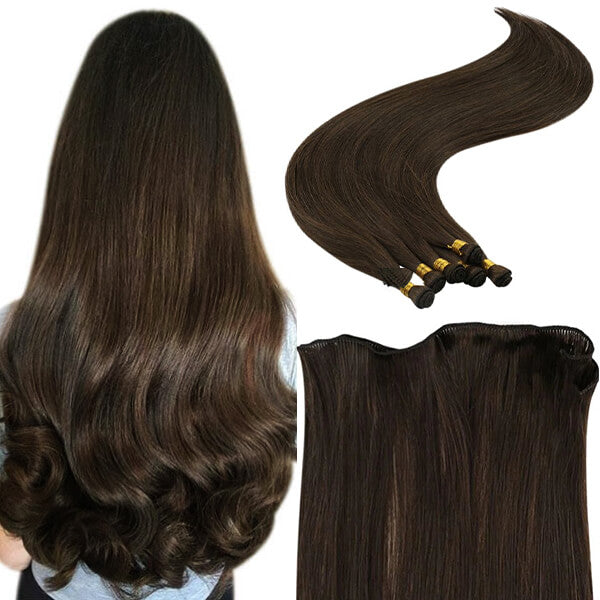 Dark Brown hand tied hair