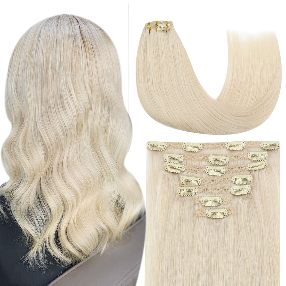 human hair clip in extensions