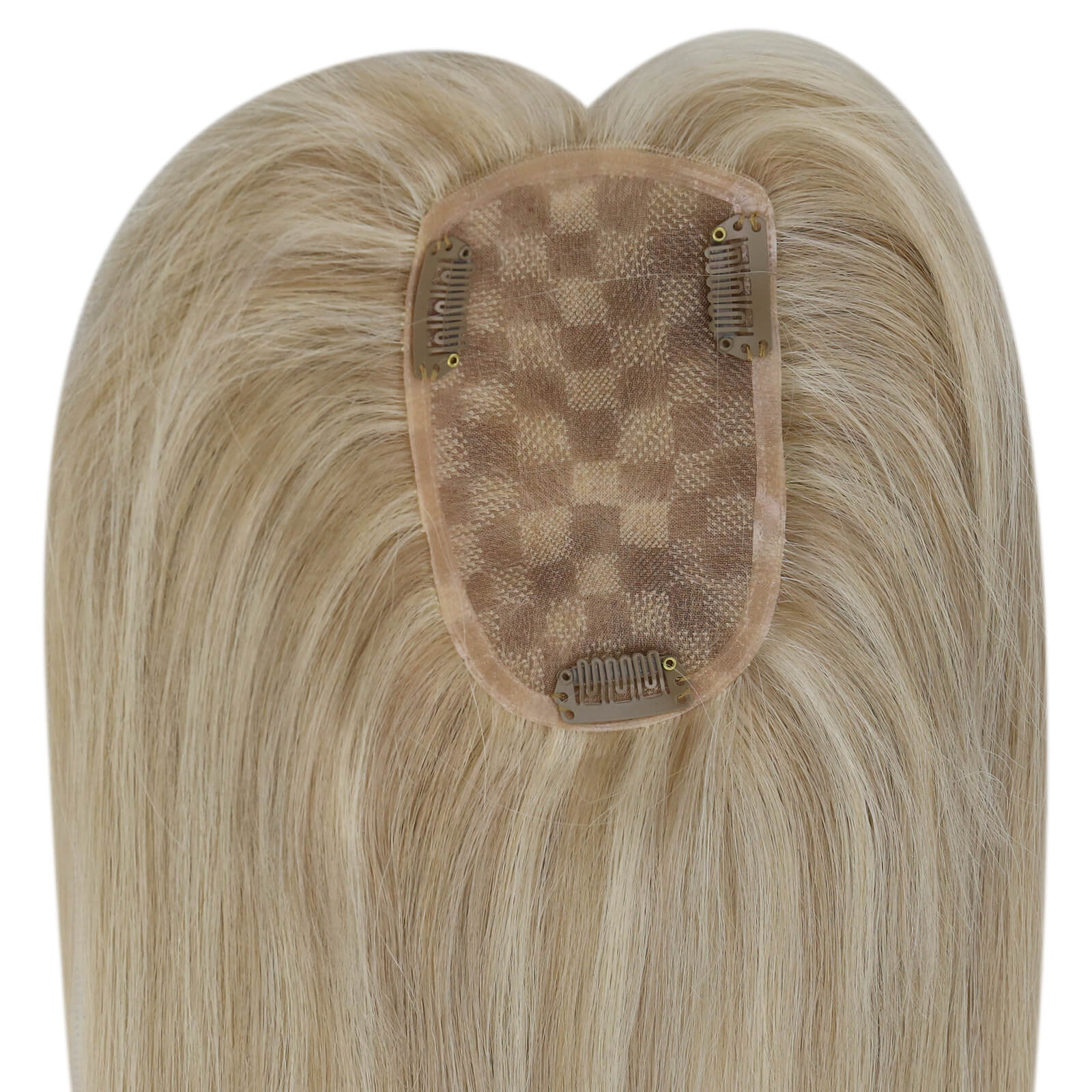 adhesive blonde hair topper