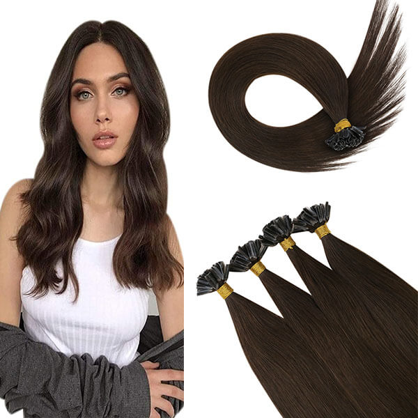 I Tip Human Hair Extensions Virgin Hair Off Black #1B