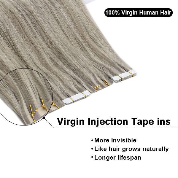 highlight injection tape in hair extensions
