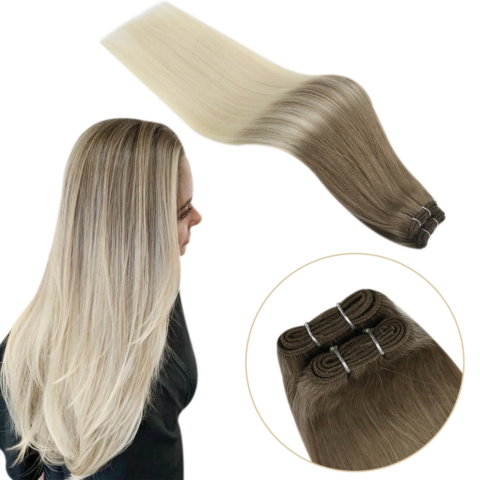 human hair bundles balayage brown