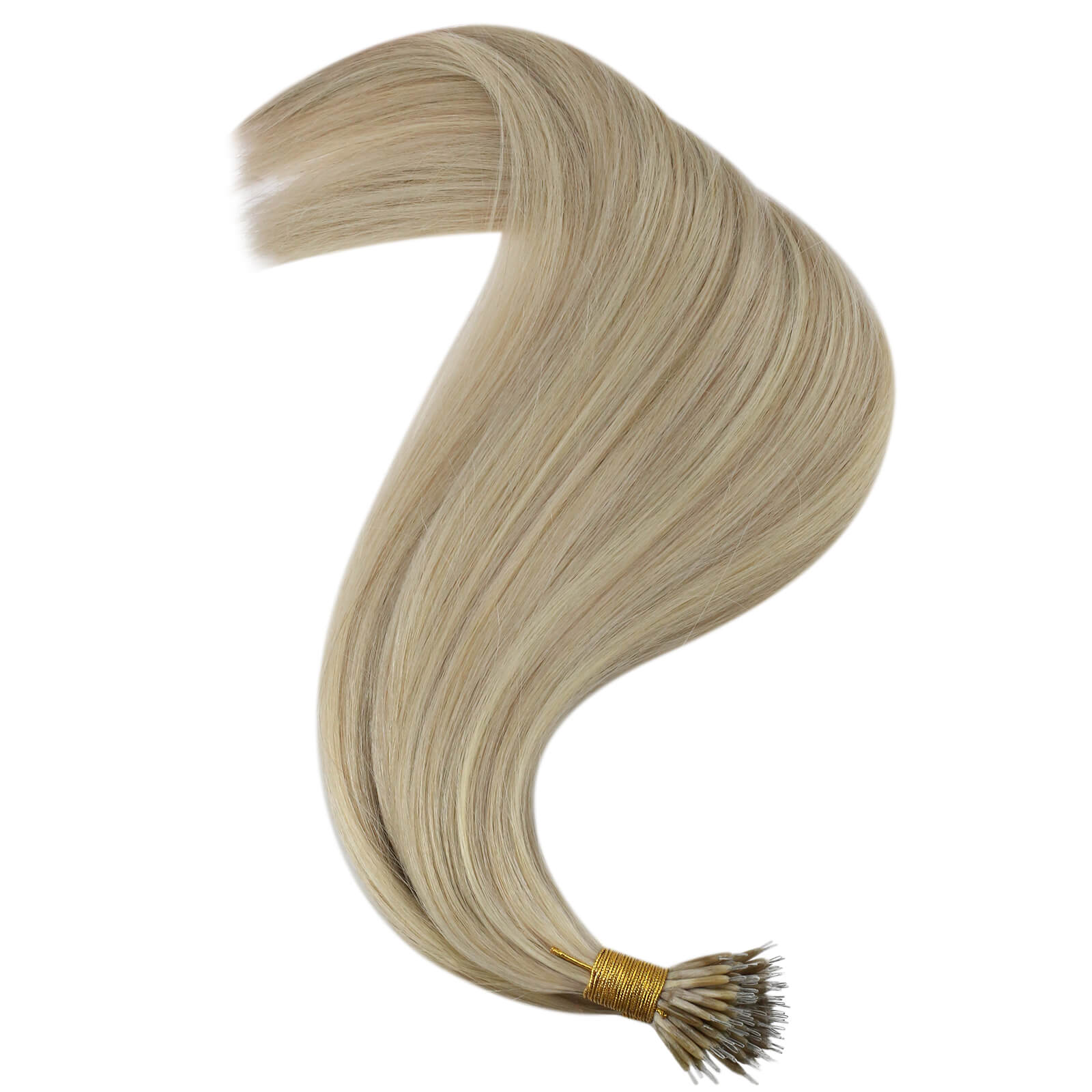 nano ring hair extensions remy hair highlight ash blonde with bleach blonde