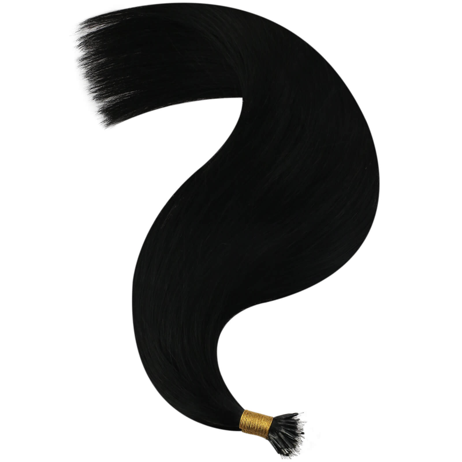 nano ring hair extensions remy hair jet black