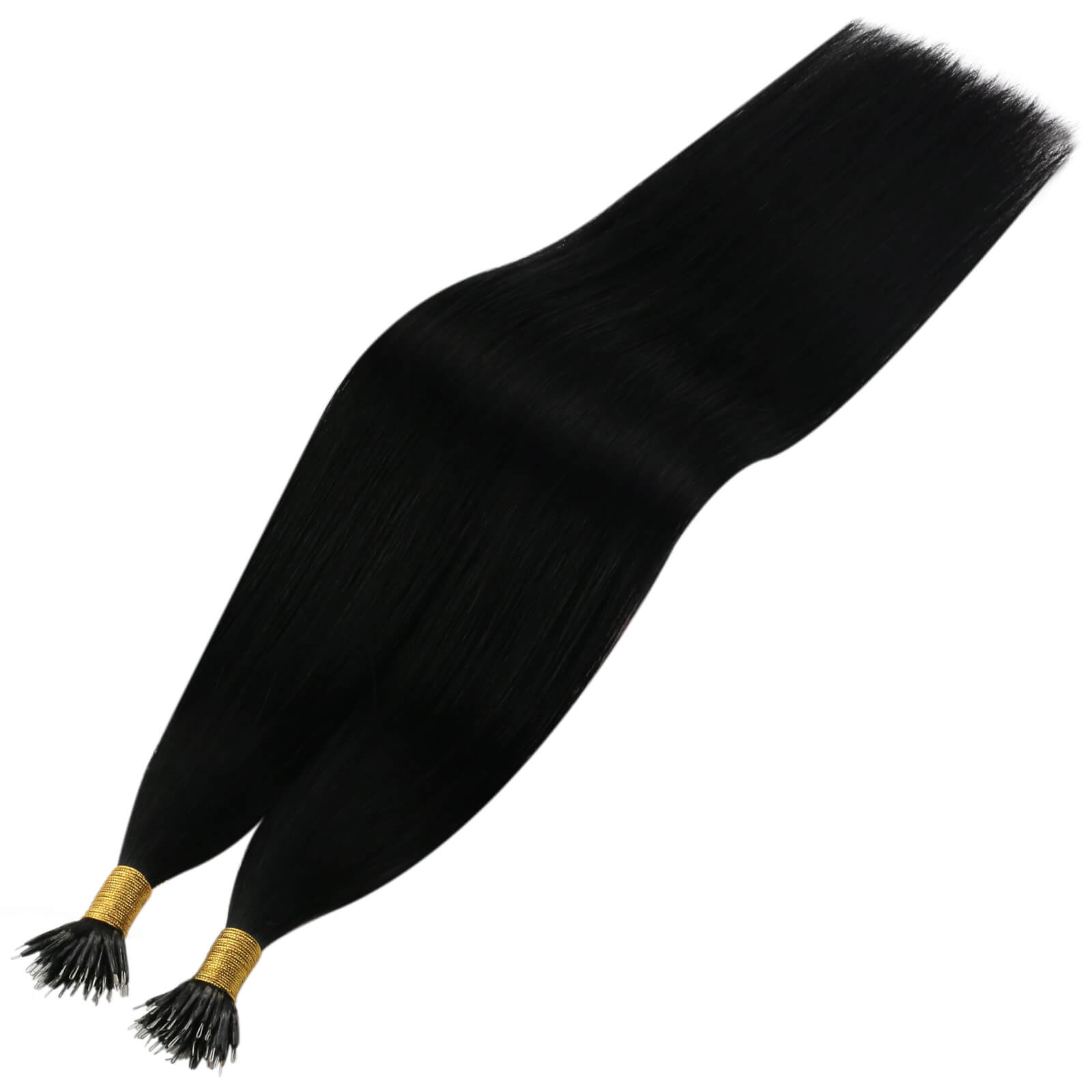 nano ring human hair extensions single color jet black