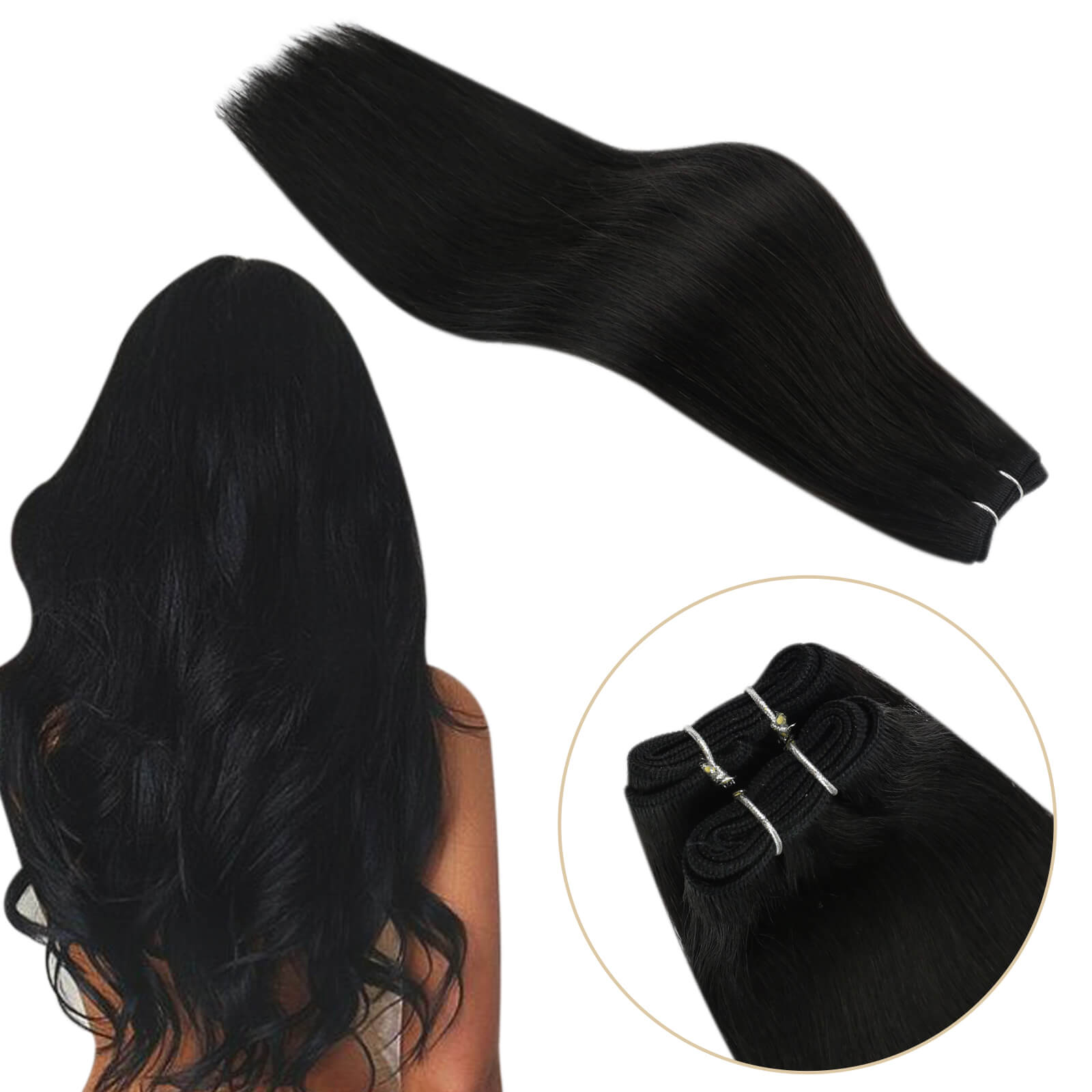 virgin sew in hair jet black