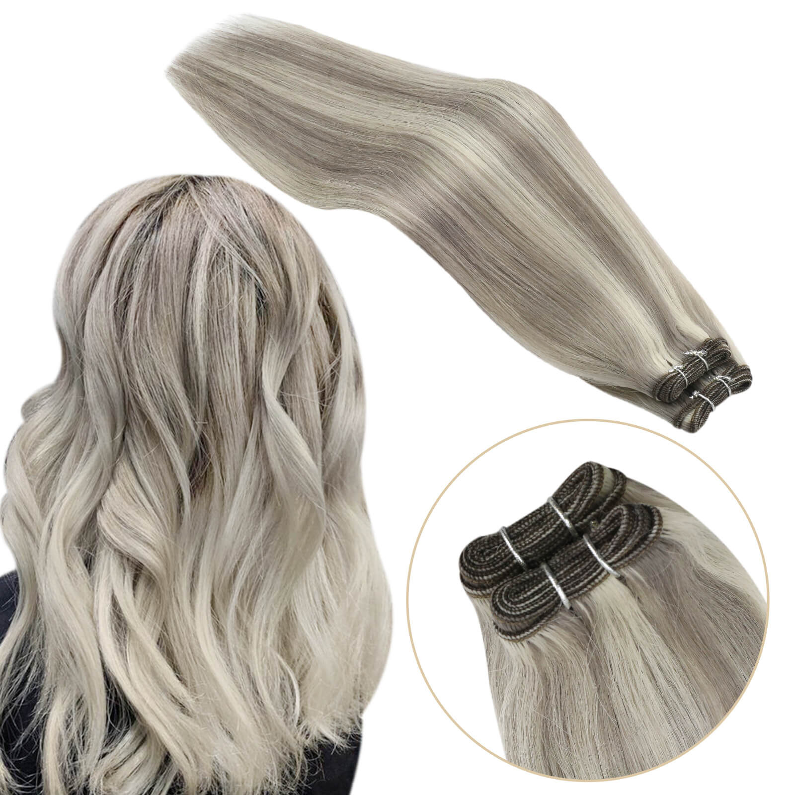 virgin machine weft sew in hair