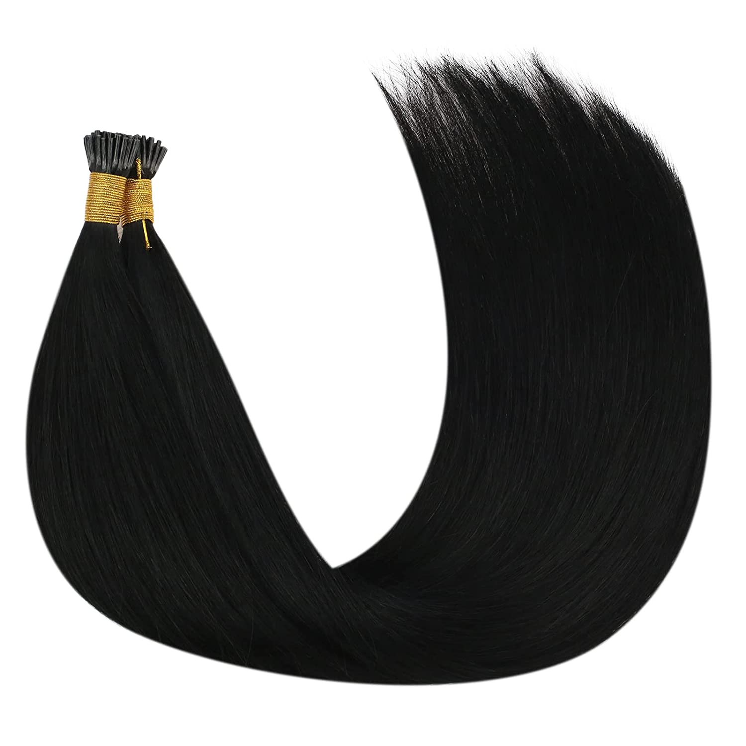 I Tip Remy Human Hair Extensions Jet Black #1
