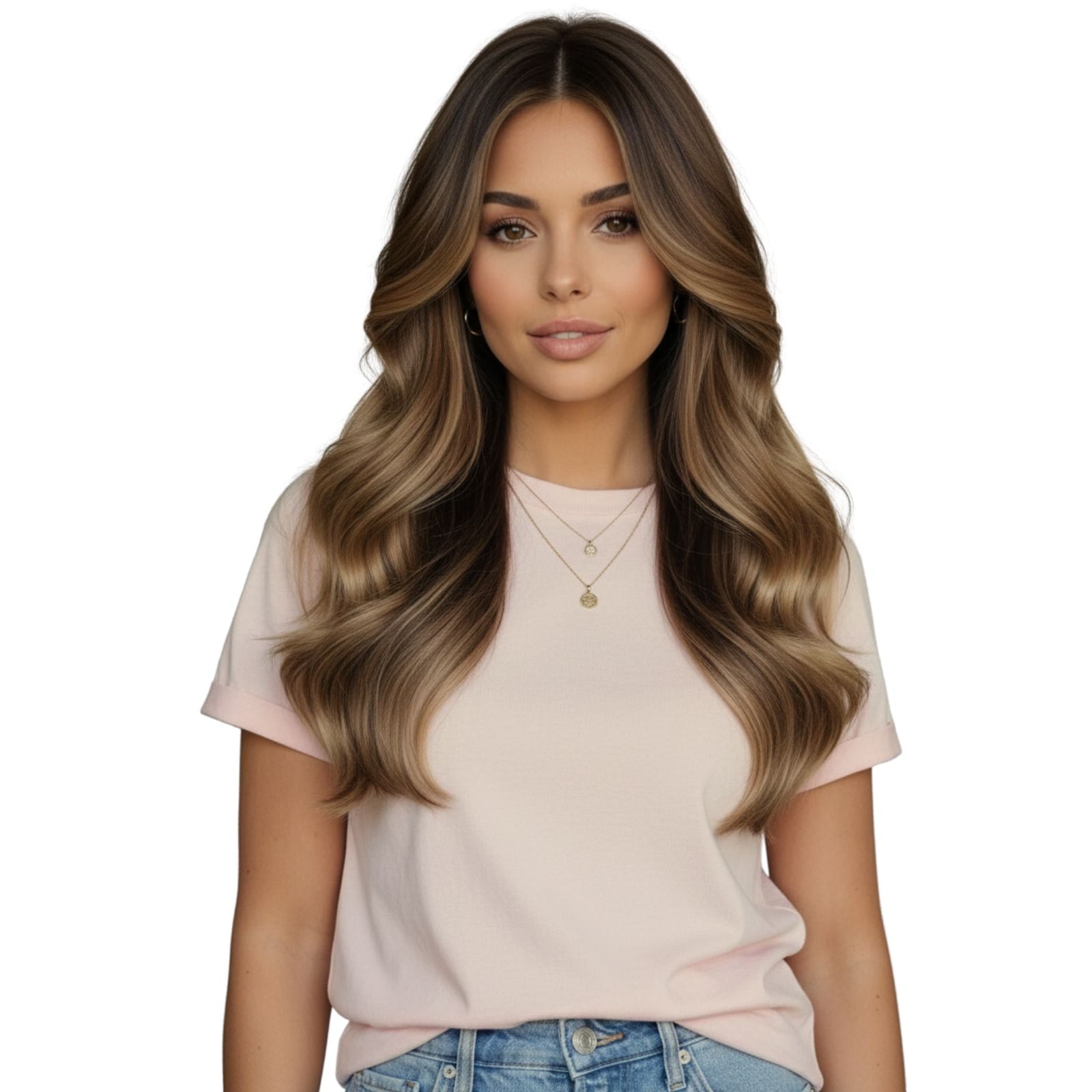 7Pcs_Clip_in_Remy_Human_Hair_Extensions_Balayage_Earthy_Brown