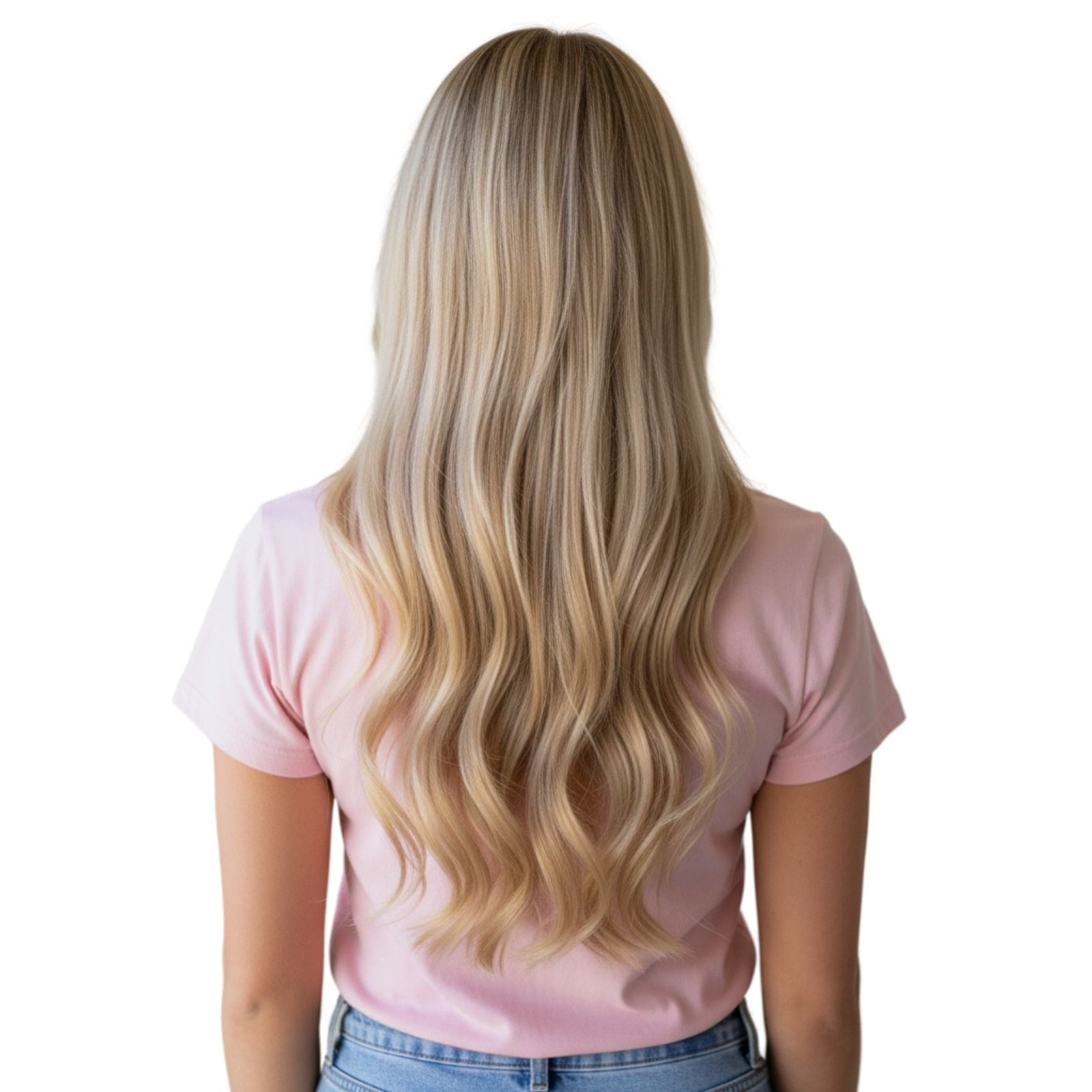 7pcs Clip in Remy Human Hair Extensions Highlight Blonde