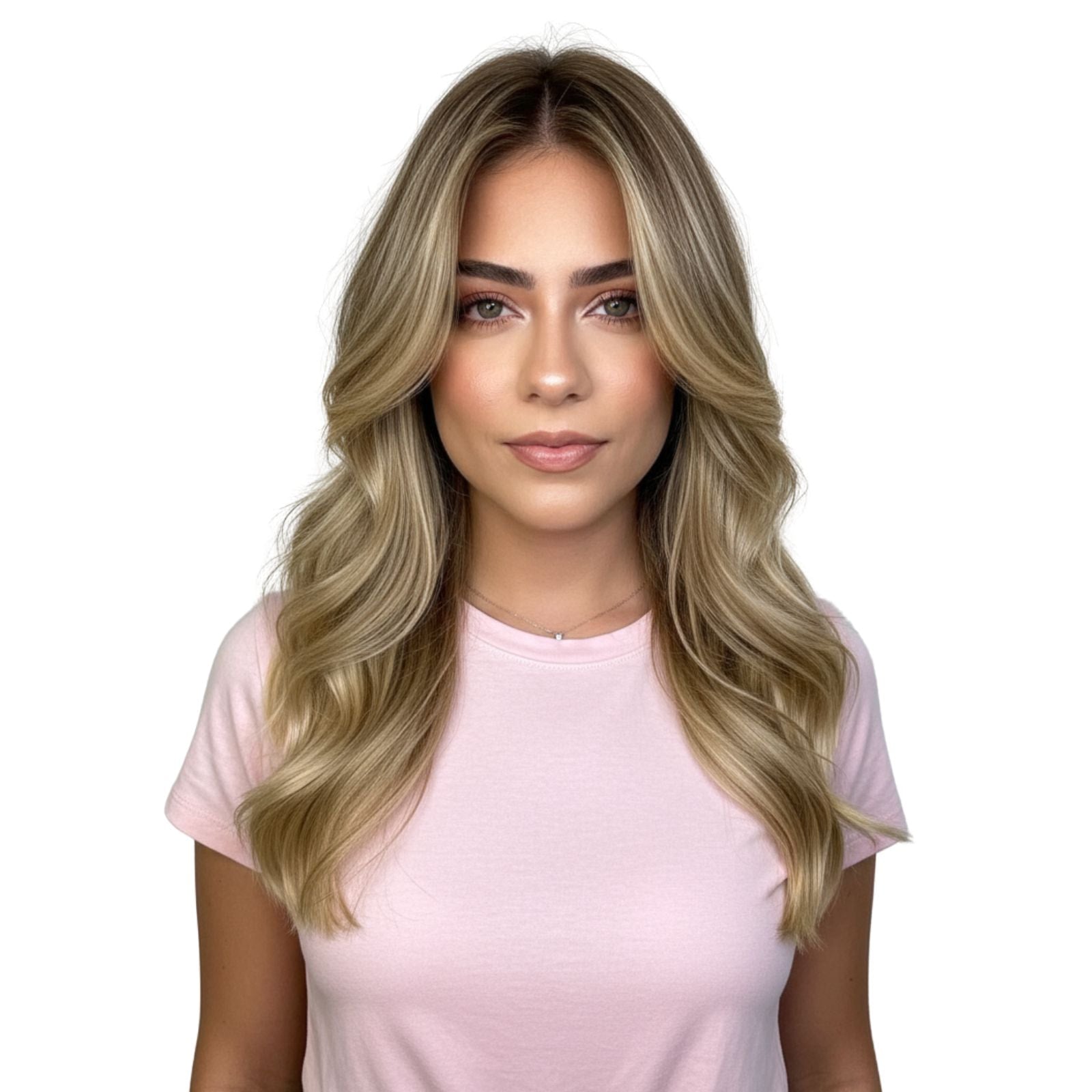 Clip in Remy Human Hair Extensions Balayage Brown with Blonde