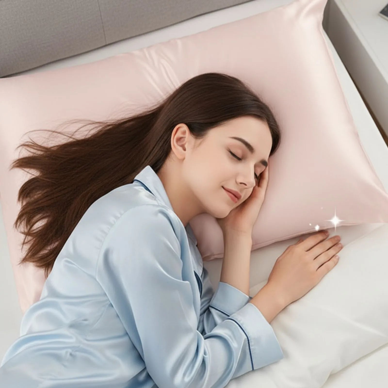 Double-Sided Zipper Style Silk Pillowcase 